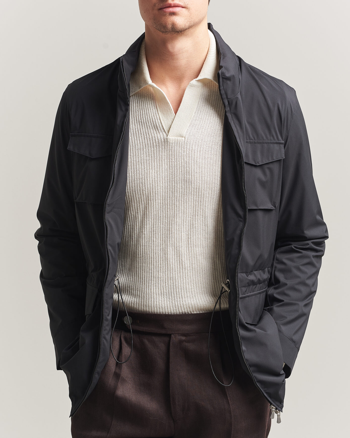 Herr | Jackor | Gran Sasso | Nylon Field Jacket Navy