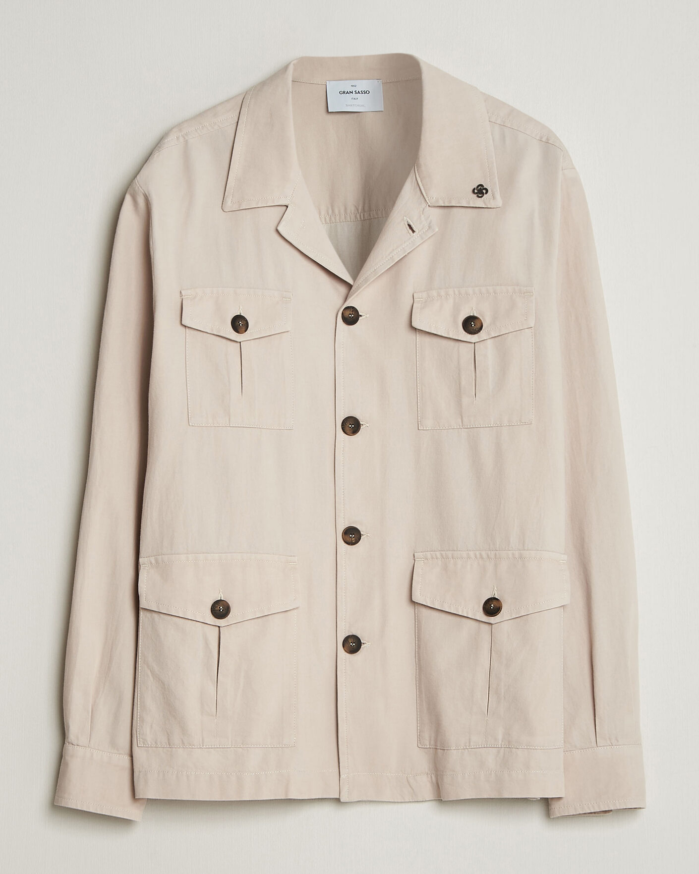 Herr | Jackor | Gran Sasso | Cotton Safari Jacket Beige