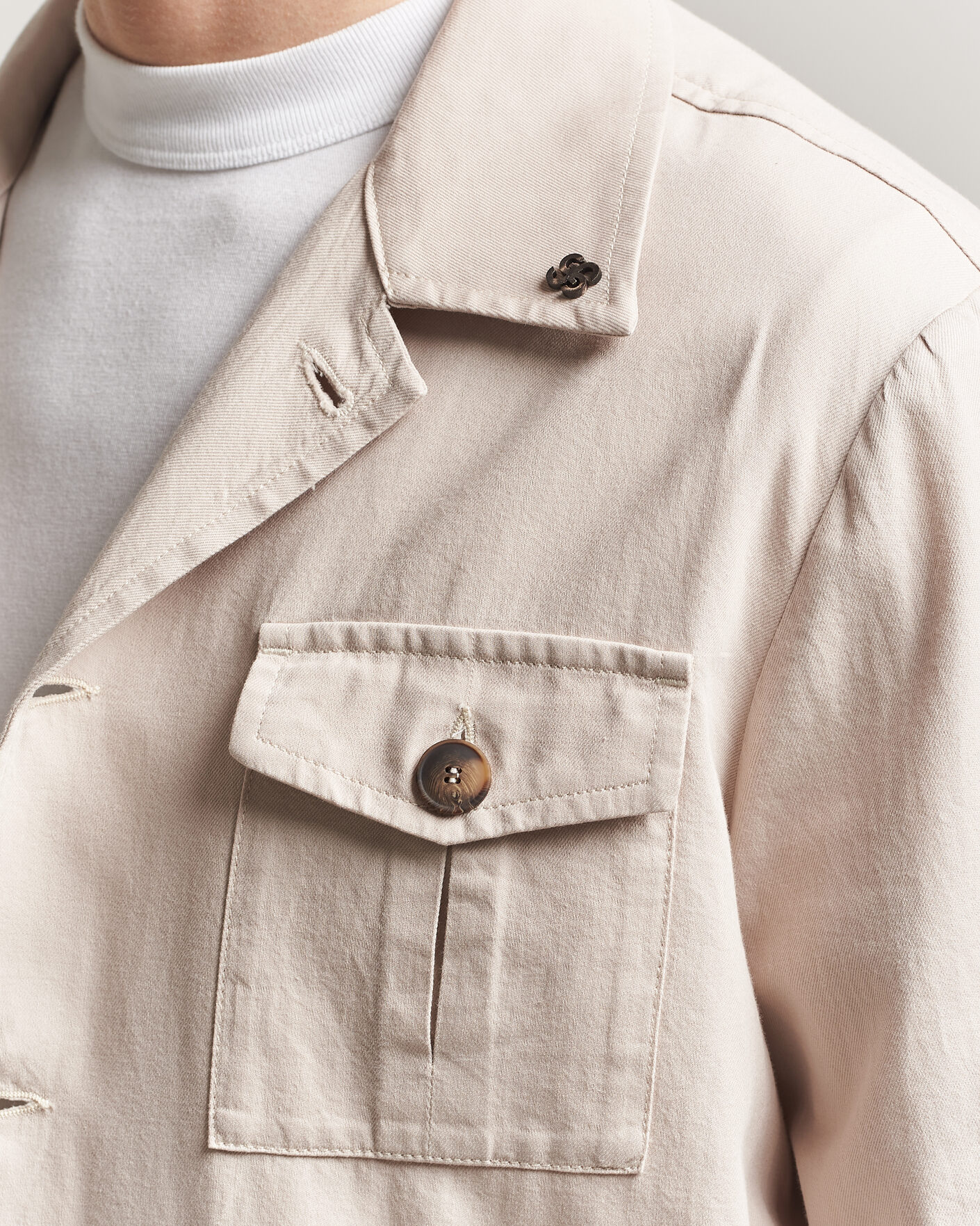 Herr | Jackor | Gran Sasso | Cotton Safari Jacket Beige