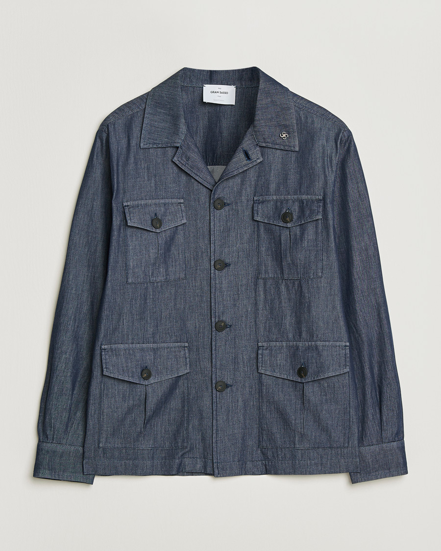 Herr | Jackor | Gran Sasso | Cotton Safari Jacket Navy