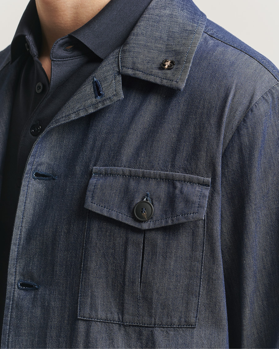 Herr | Jackor | Gran Sasso | Cotton Safari Jacket Navy