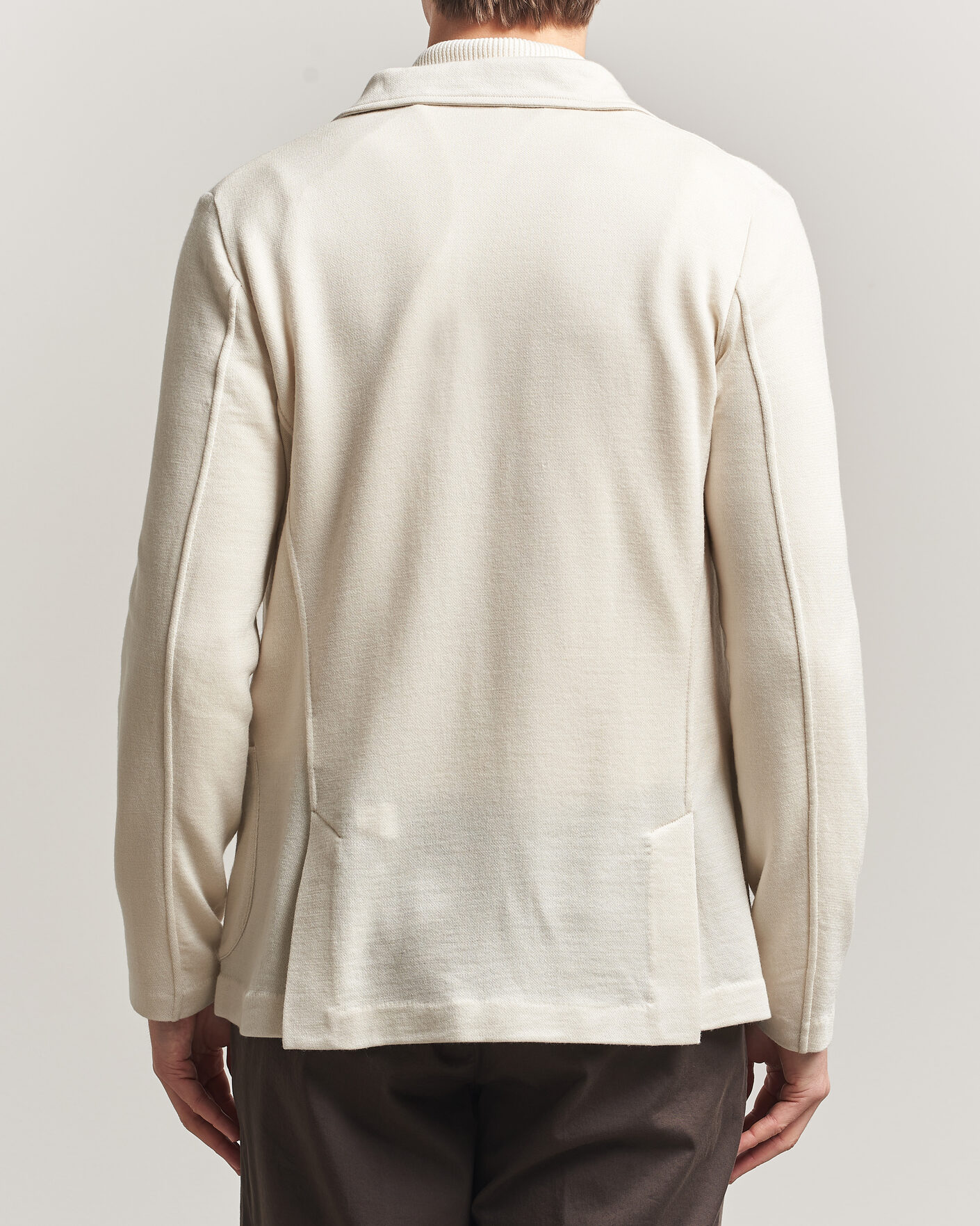 Herr | Kavajer | Gran Sasso | Wool Knitted Blazer Cream