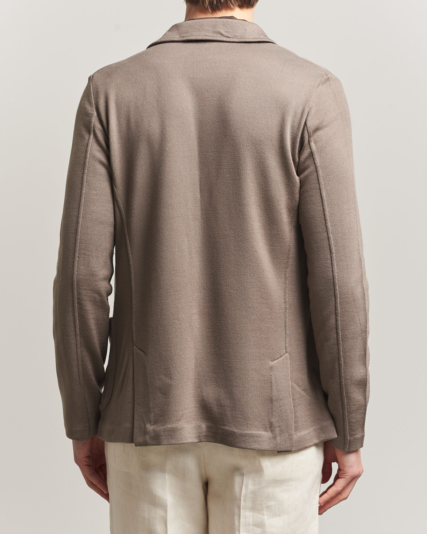 Herr | Kavajer | Gran Sasso | Wool Knitted Blazer Brown
