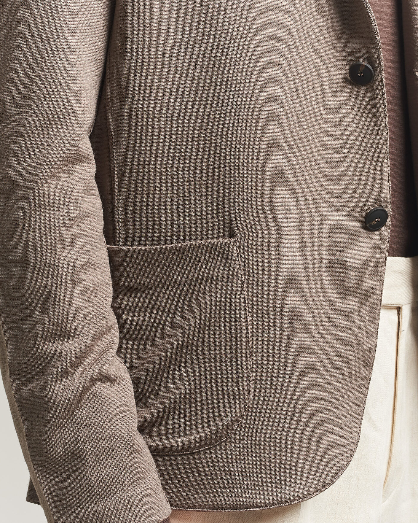 Herr | Kavajer | Gran Sasso | Wool Knitted Blazer Brown