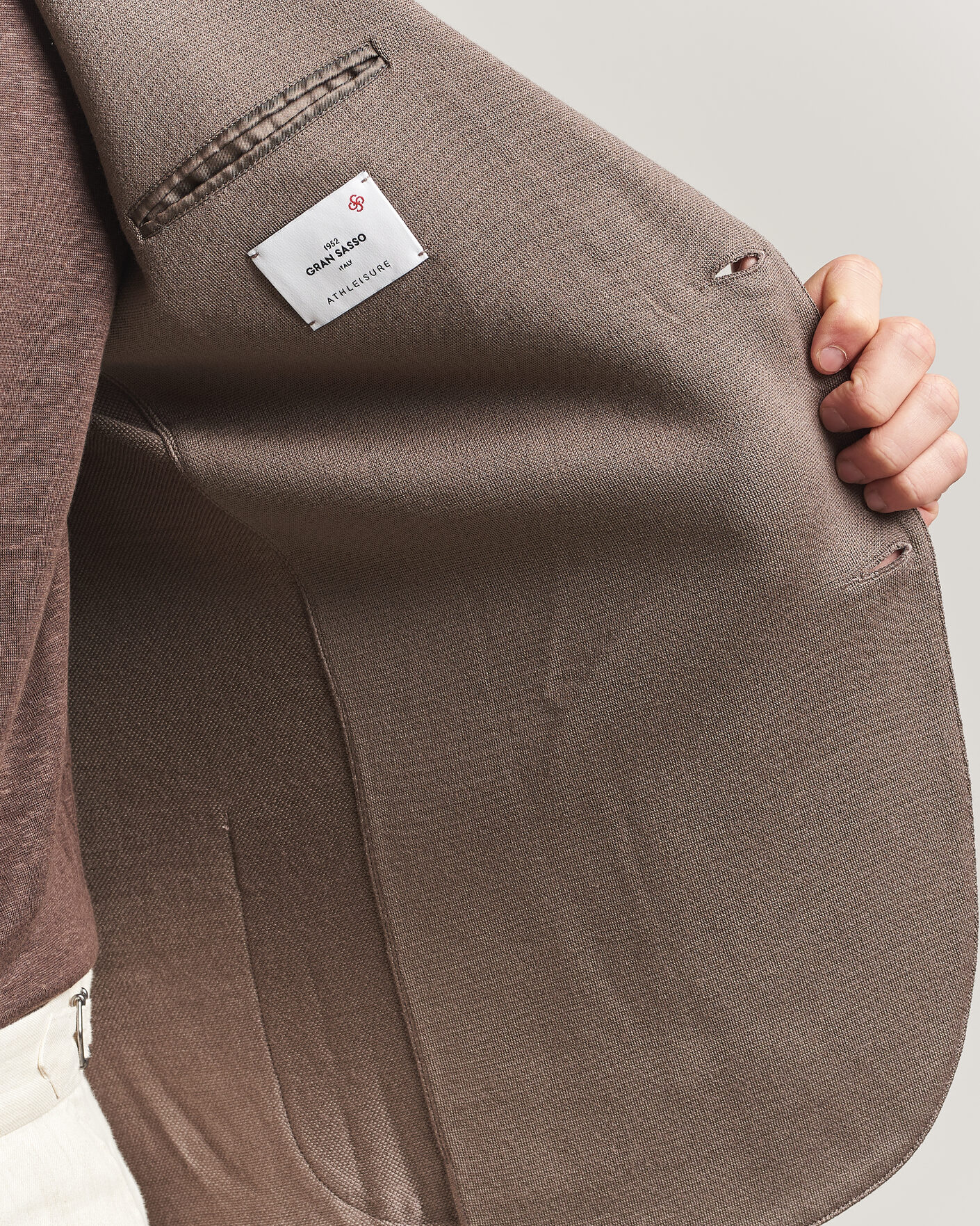 Herr | Kavajer | Gran Sasso | Wool Knitted Blazer Brown
