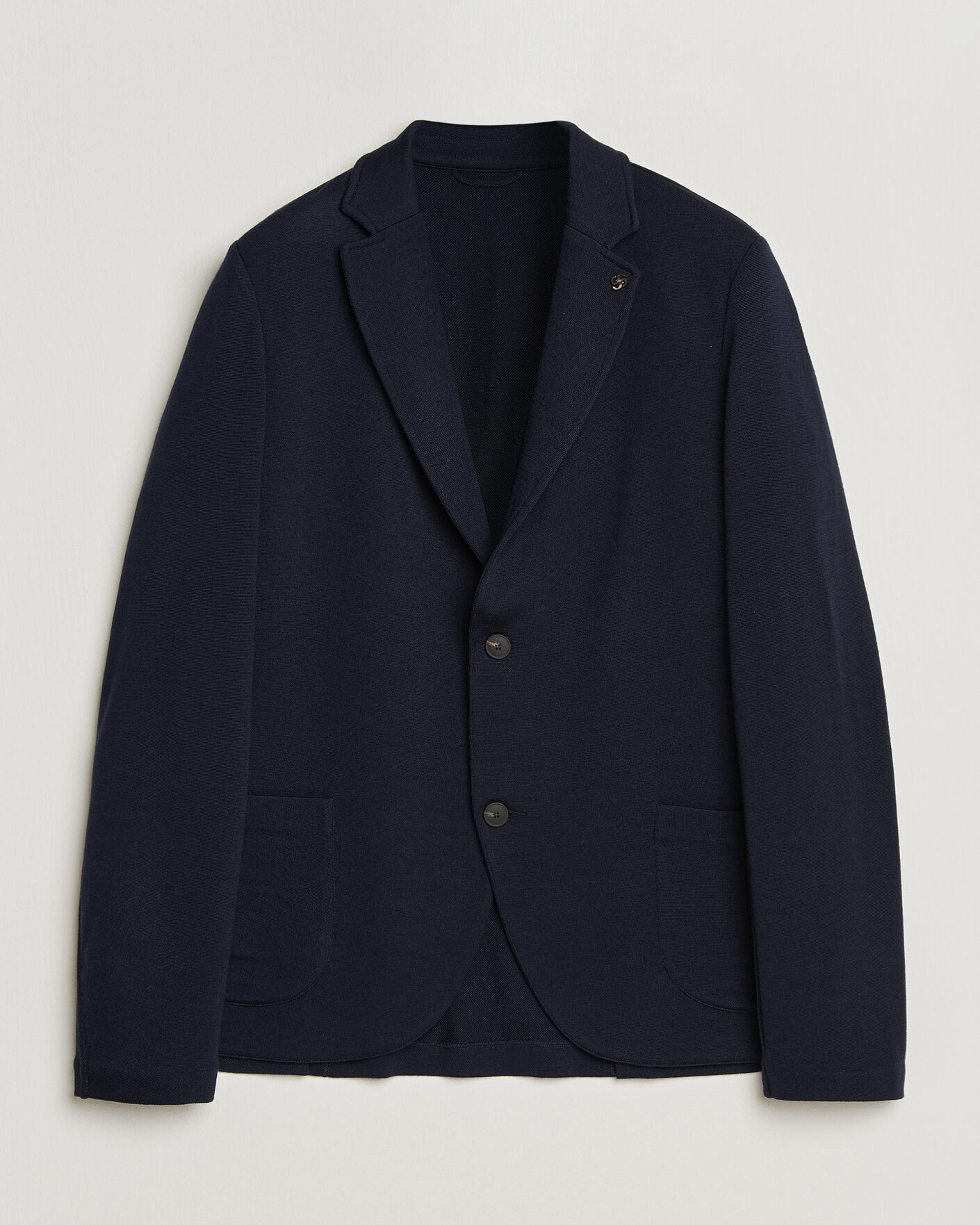 Herr | Kavajer | Gran Sasso | Wool Knitted Blazer Navy