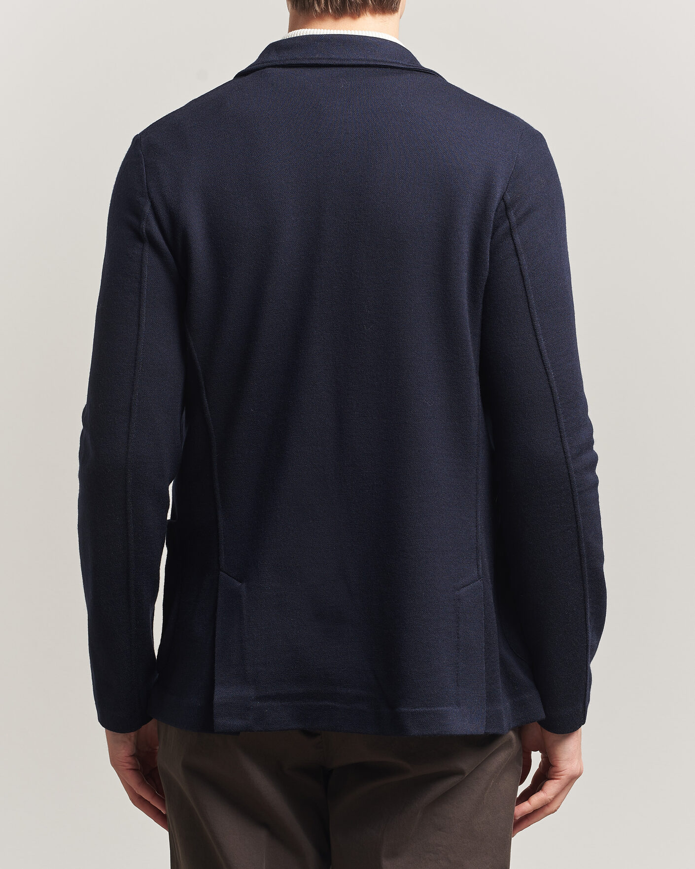 Herr | Kavajer | Gran Sasso | Wool Knitted Blazer Navy