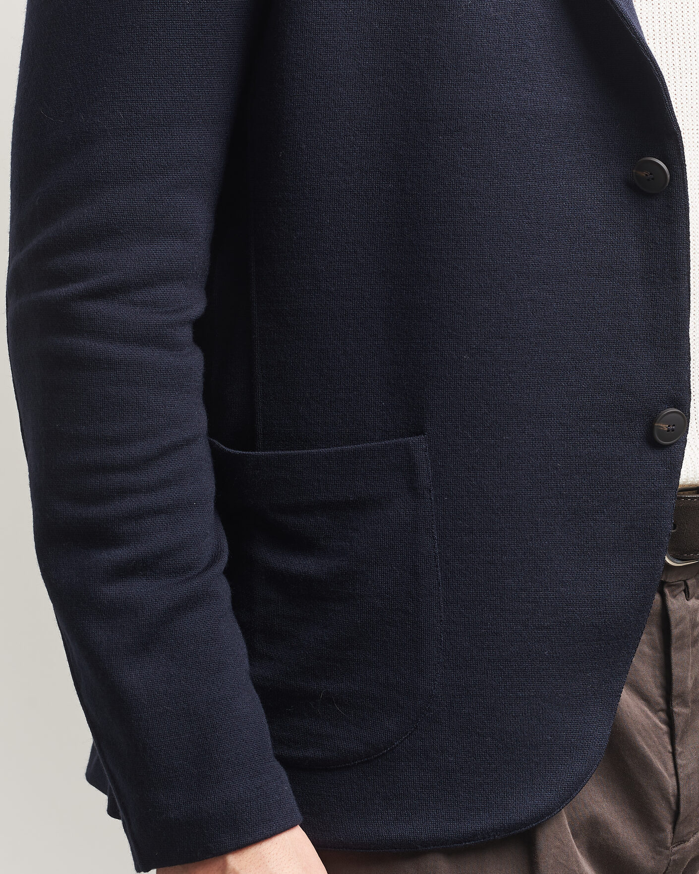 Herr | Kavajer | Gran Sasso | Wool Knitted Blazer Navy
