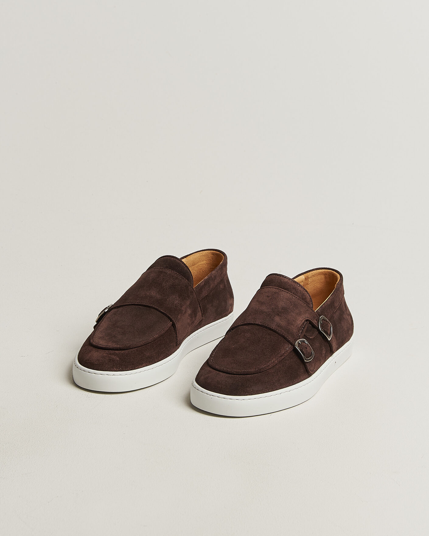 Herr | Loafers | Fliteless | Suede Monk Strap Sneaker Loafer Dark Brown