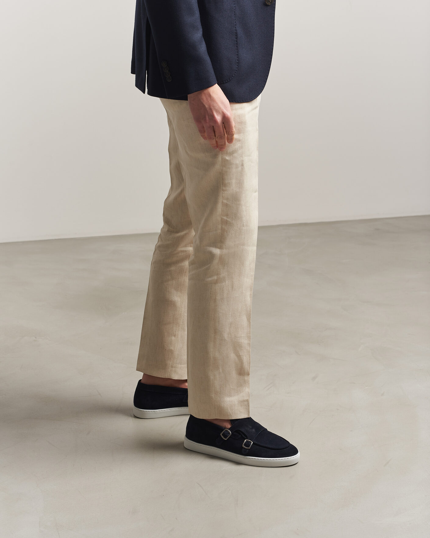 Herr | Loafers | Fliteless | Suede Monk Strap Sneaker Loafer Navy