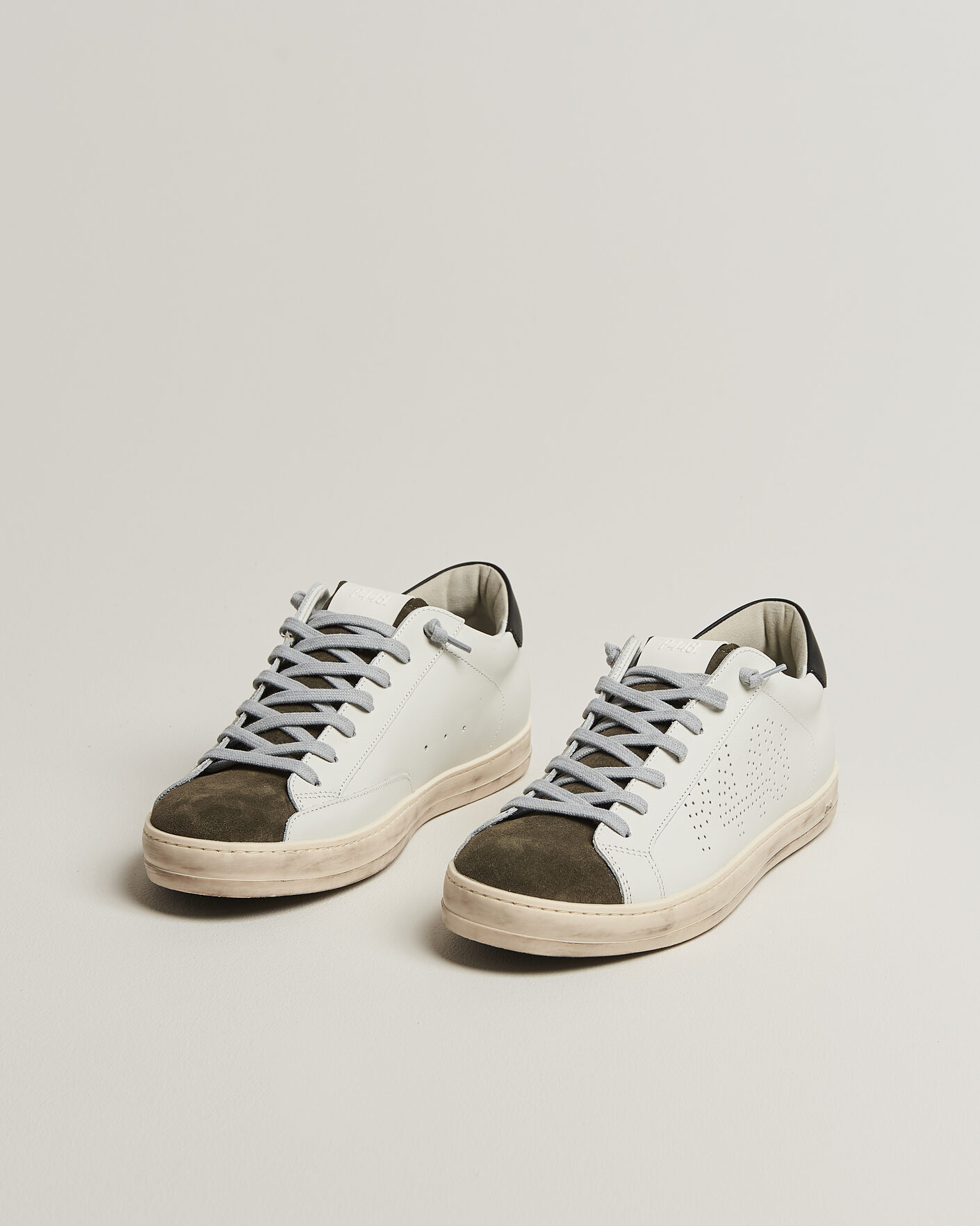 Herr | Sneakers | P448 | John Leather Sneaker White/Olive