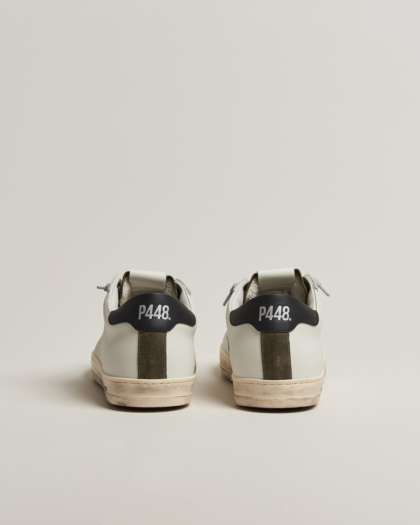 Herr | P448 John Leather Sneaker White/Olive | P448 | John Leather Sneaker White/Olive