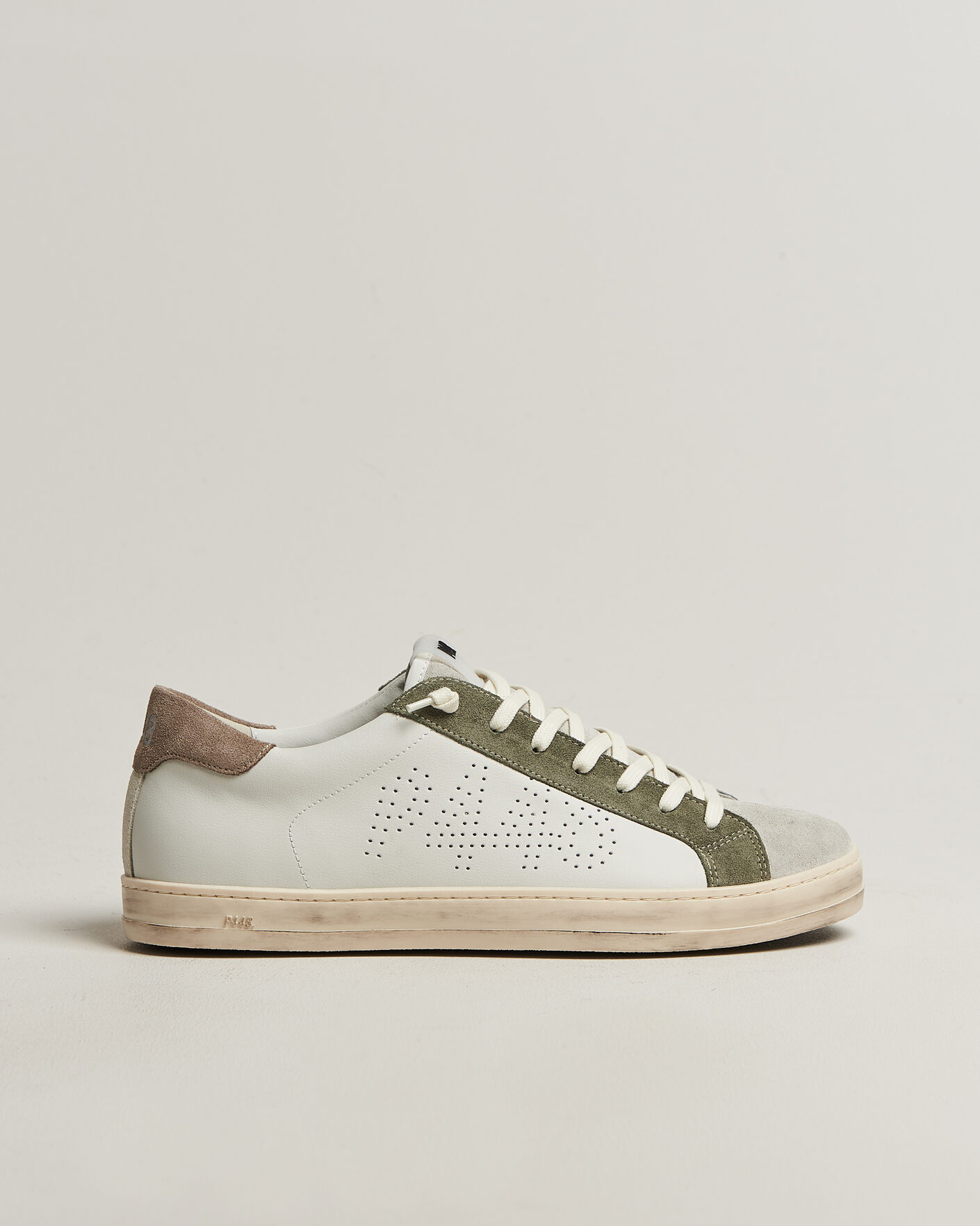 Herr | Sneakers | P448 | John Leather/Suede Sneaker White/Olive/Grey