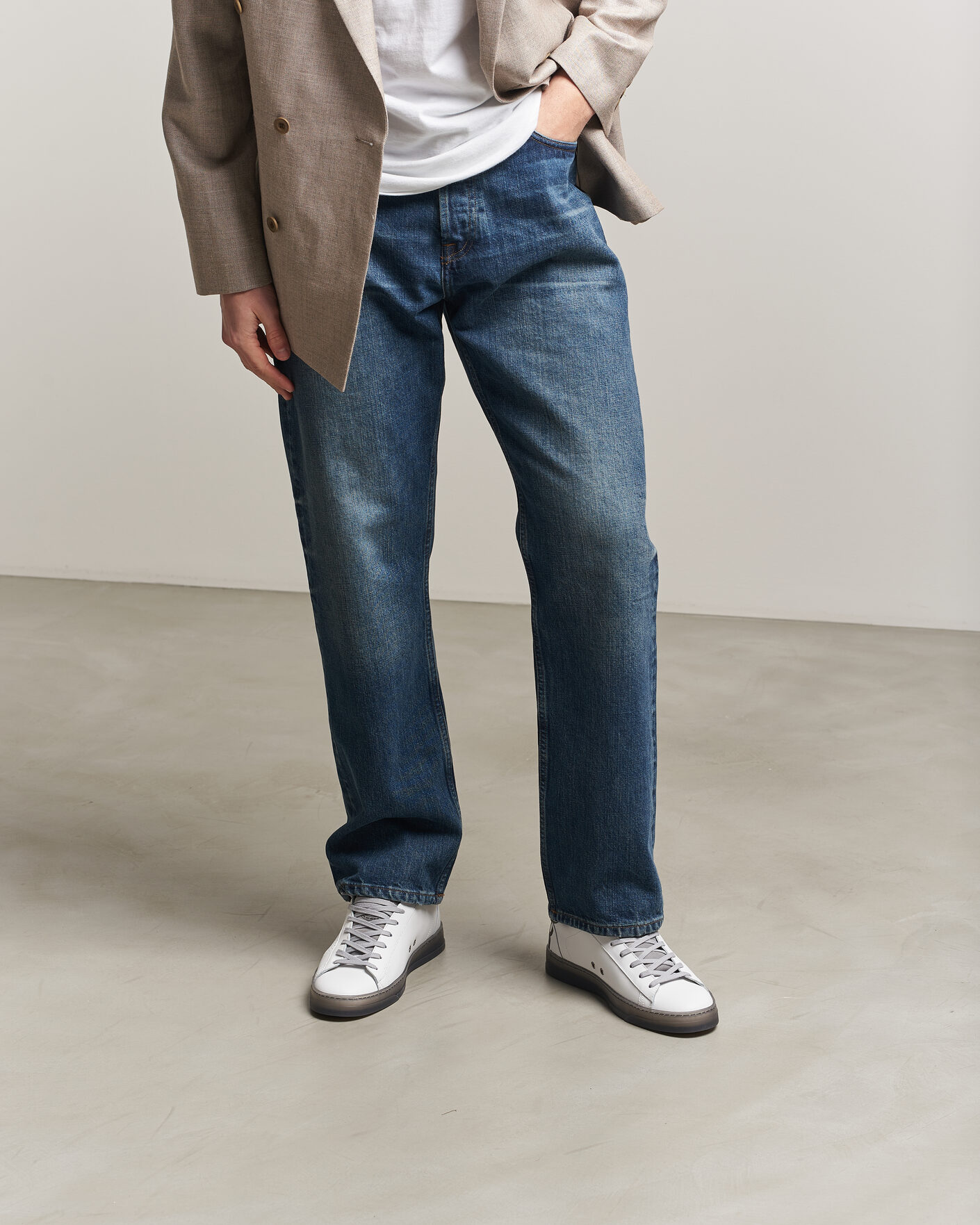 Herr | Sneakers | P448 | Jack Leather Sneaker White/Grey