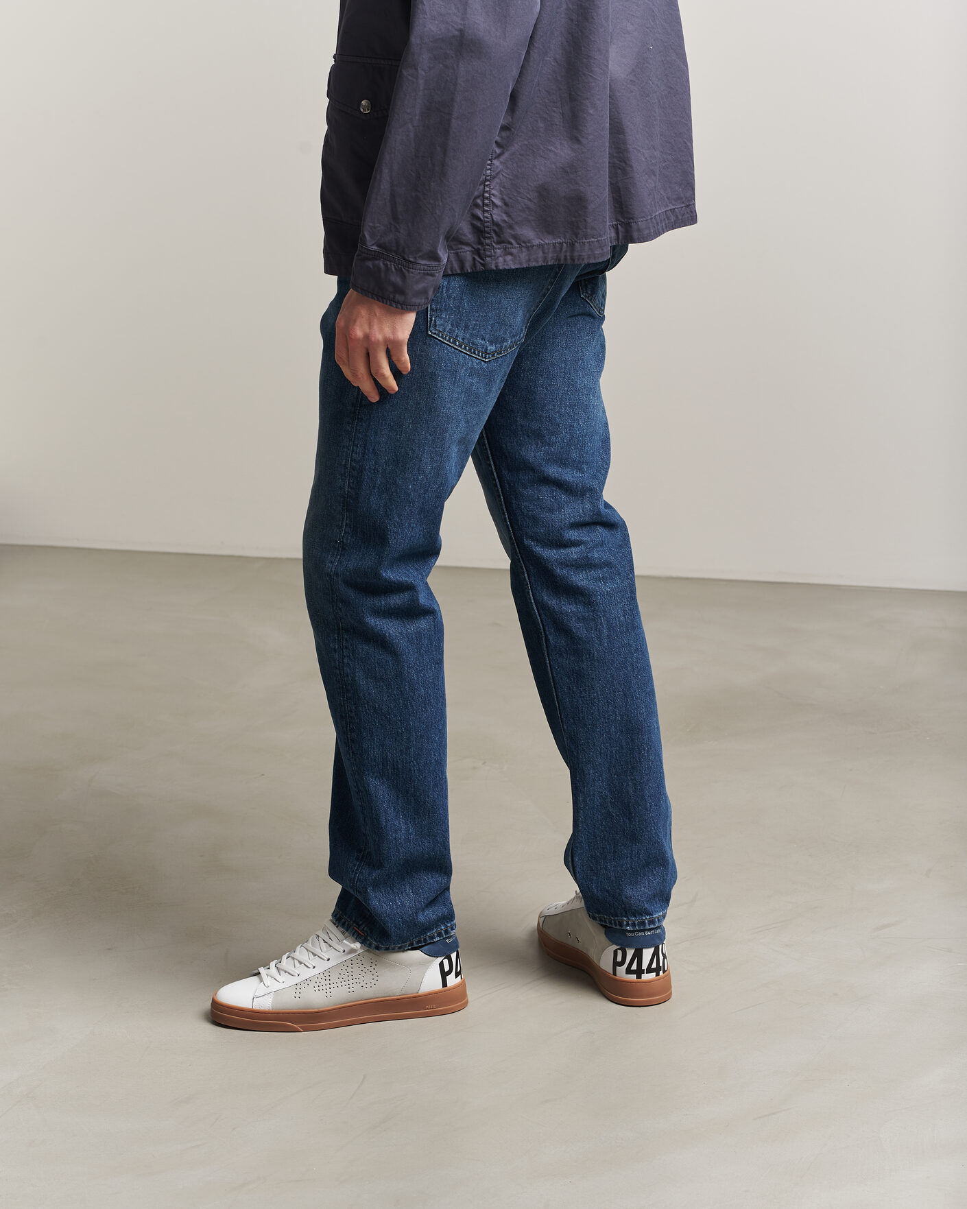 Herr | Sneakers | P448 | Jack Leather Sneaker White/Navy