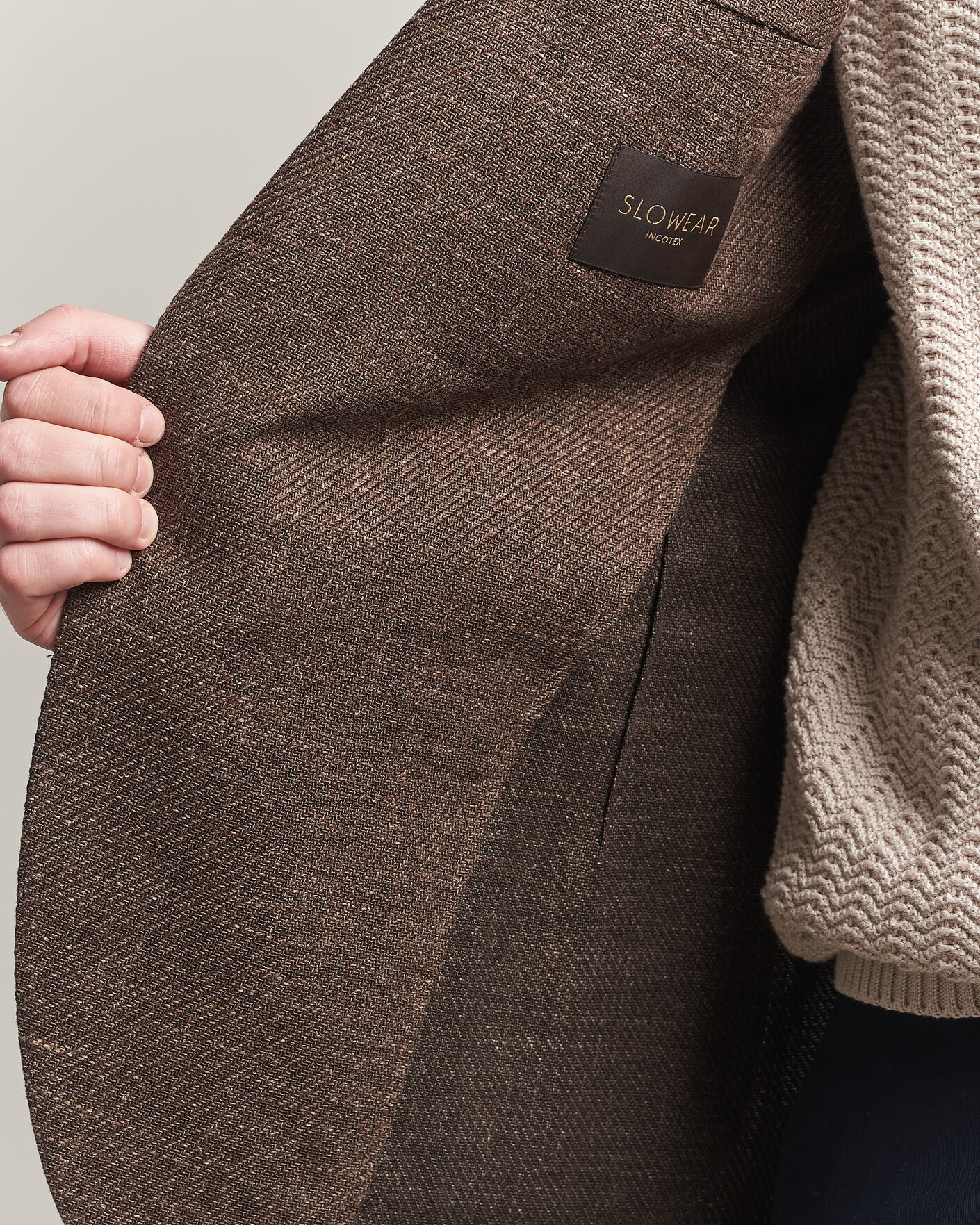 Herr | Kavajer | Incotex | Structured Cotton Blazer Dark Brown