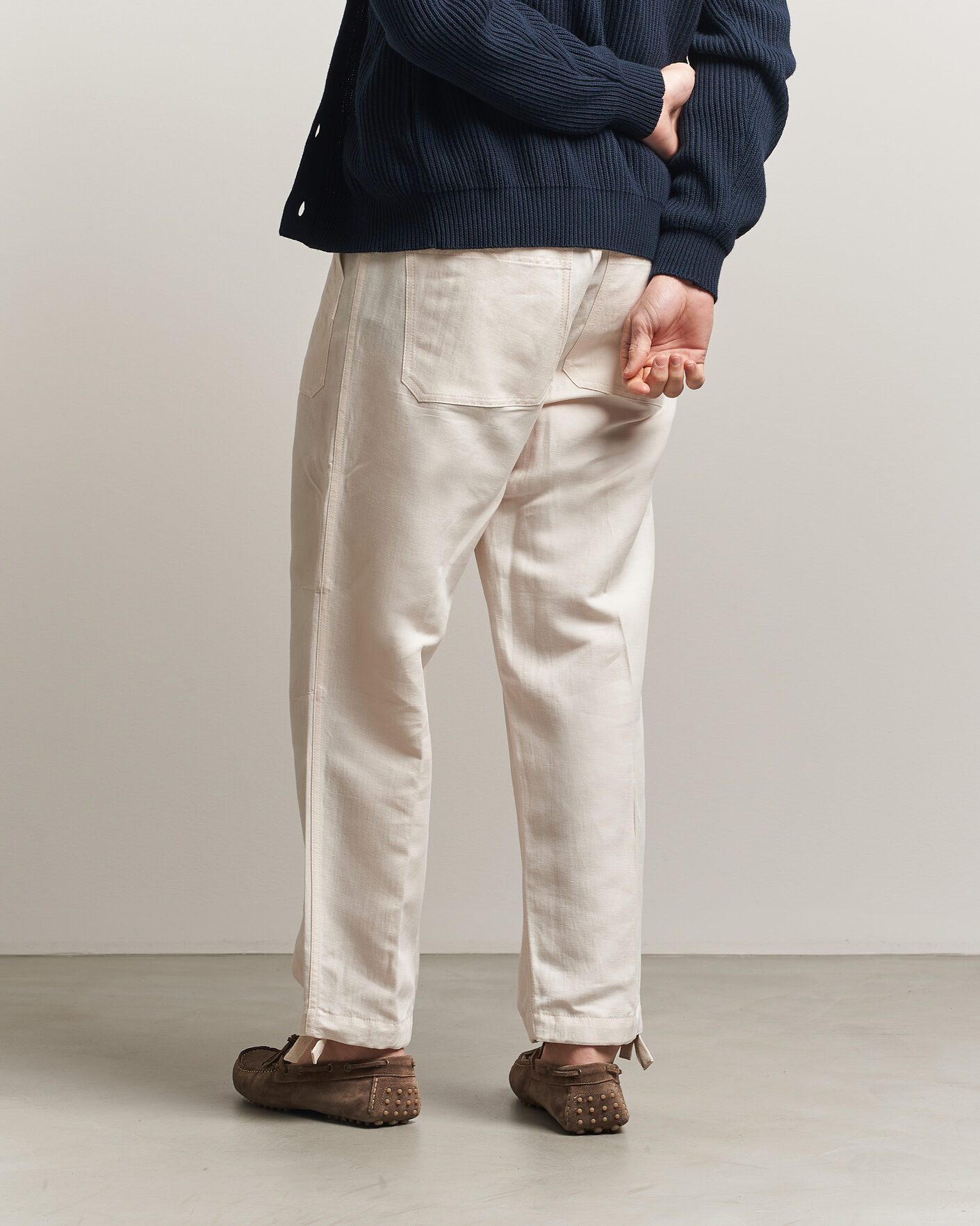 Herr | Byxor | Brunello Cucinelli | Linen Casual Pants Off White