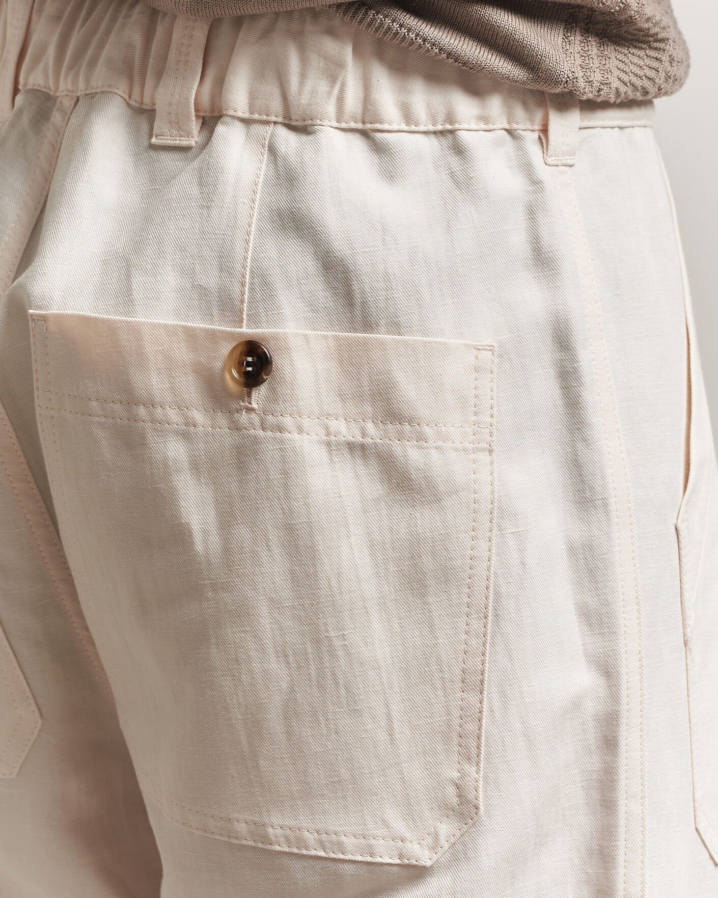 Herr | Byxor | Brunello Cucinelli | Linen Casual Pants Off White