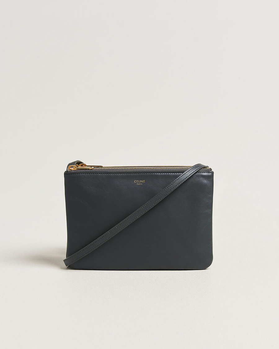 Herr | Pre-Owned & Vintage Bags | Celine Pre-Owned | Trio Bag Small Leather Grey