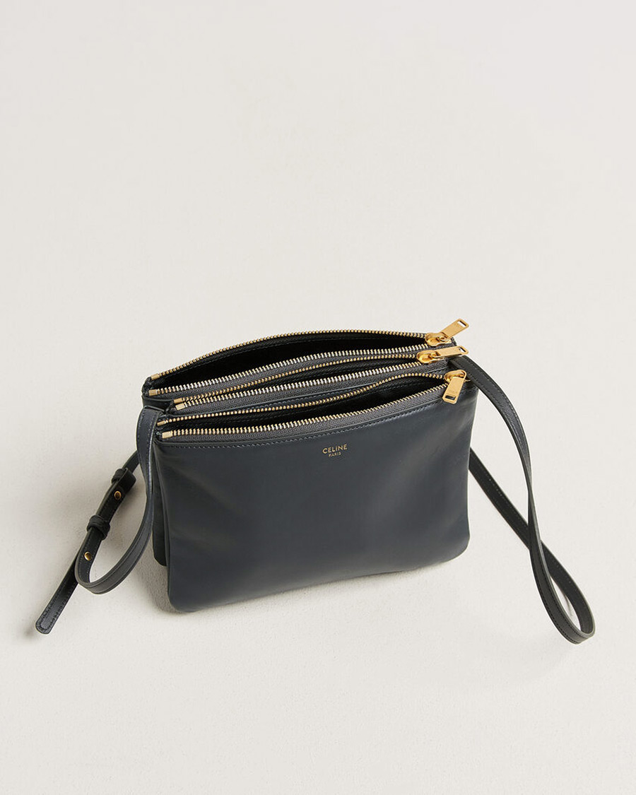 Herr | Pre-Owned & Vintage Bags | Celine Pre-Owned | Trio Bag Small Leather Grey