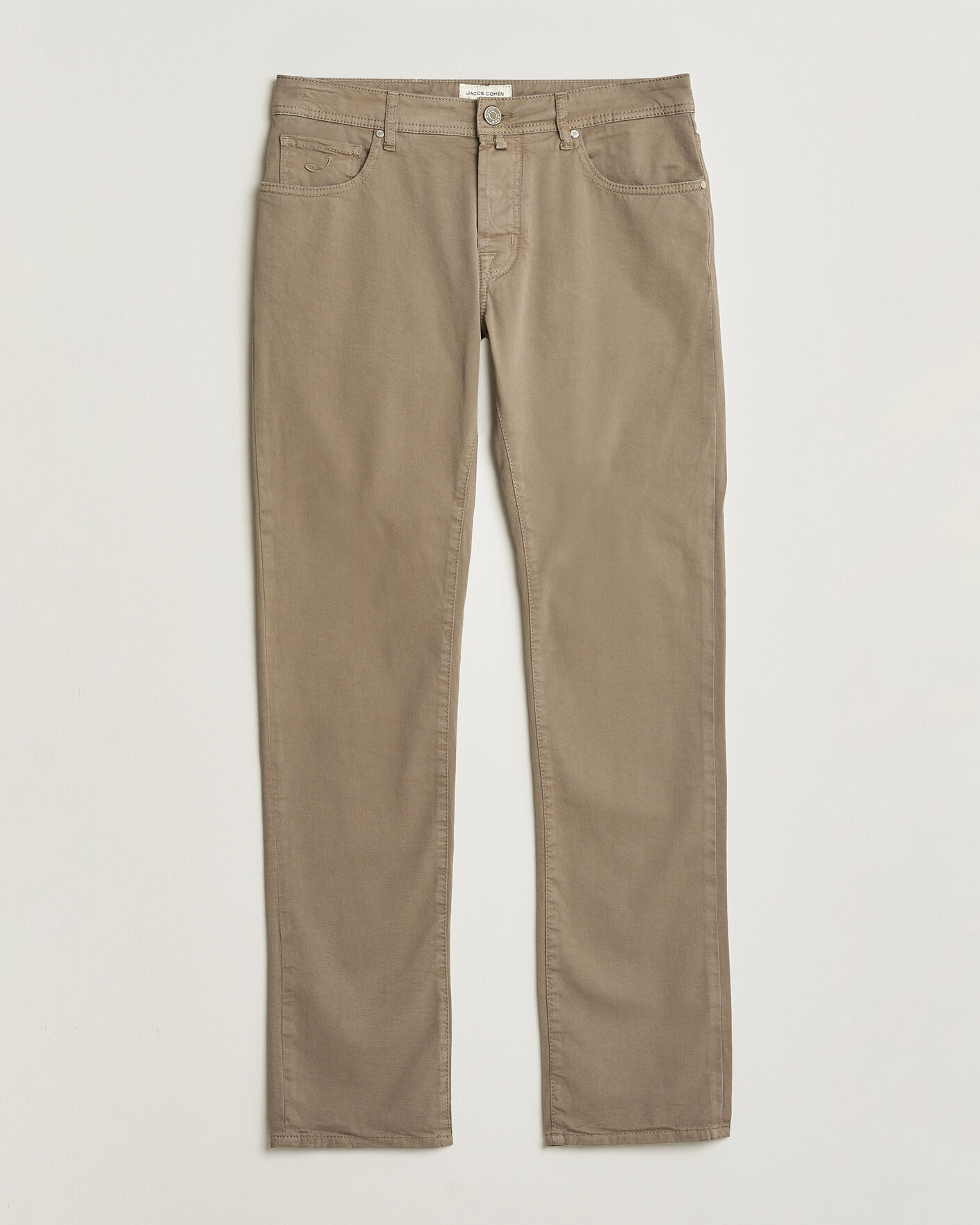 Herr | Byxor | Jacob Cohën | Bard Garment Dyed Gabardine Trousers Khaki Beige