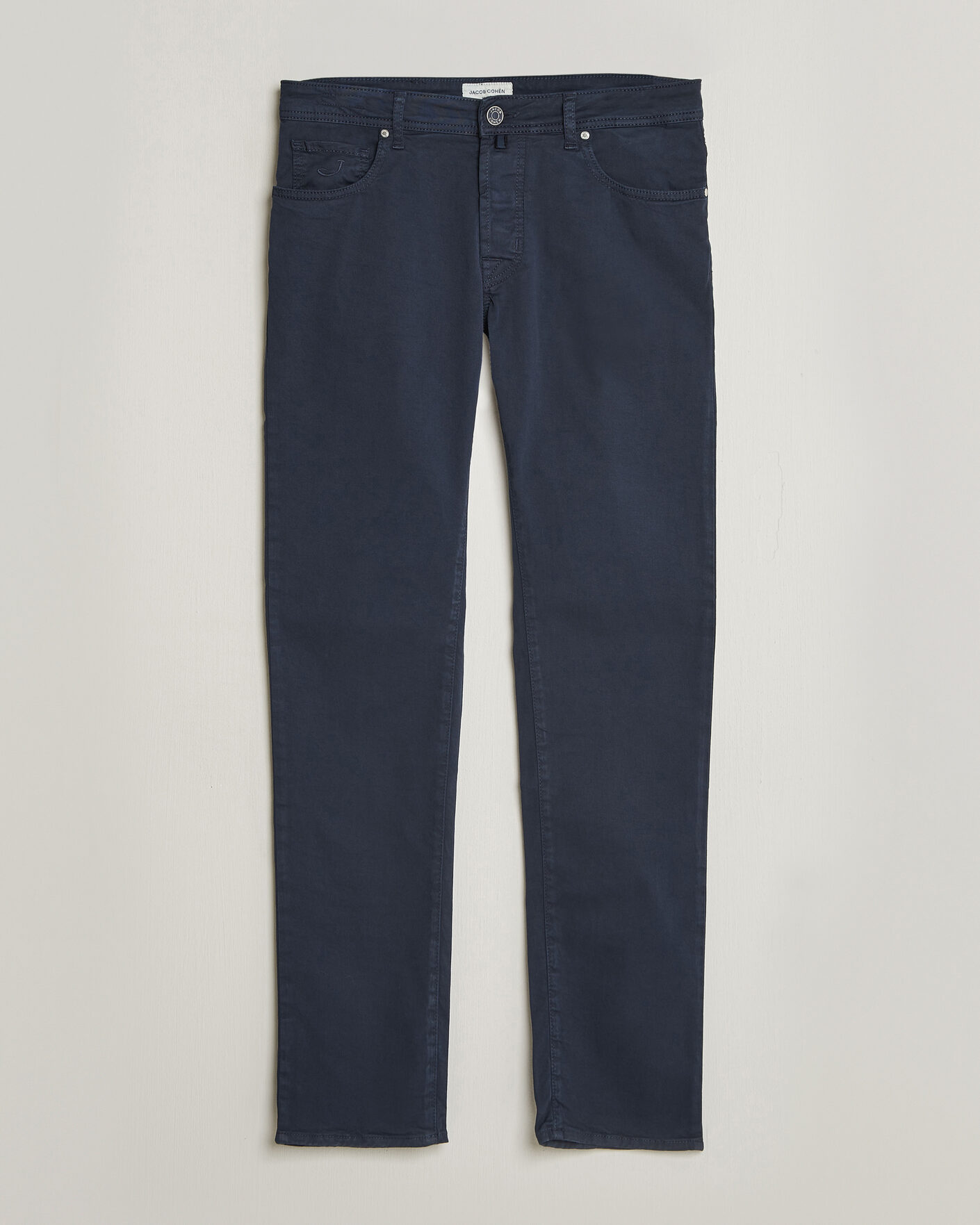 Herr | Byxor | Jacob Cohën | Bard Garment Dyed Gabardine Trousers Navy Blue
