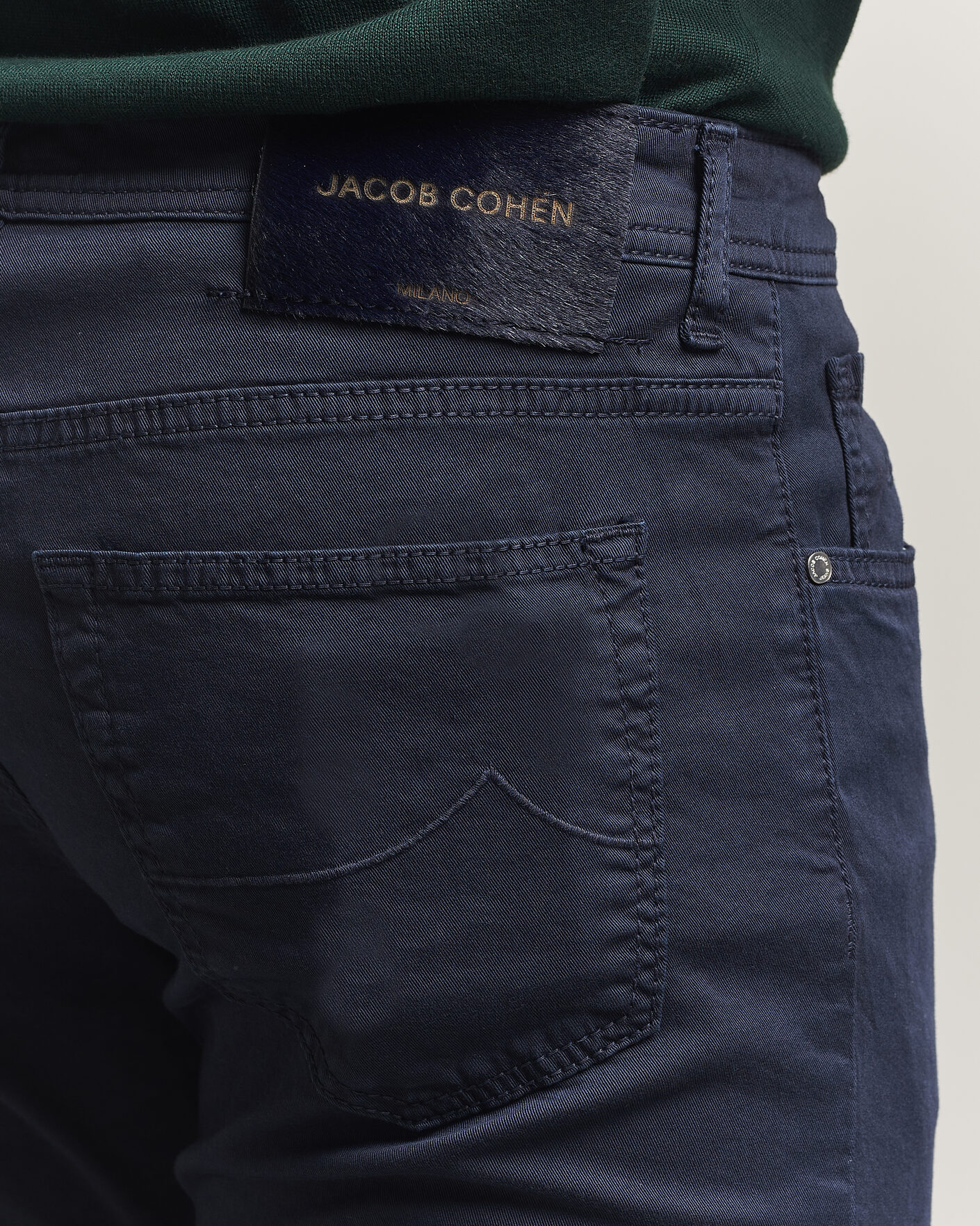Herr | Byxor | Jacob Cohën | Bard Garment Dyed Gabardine Trousers Navy Blue