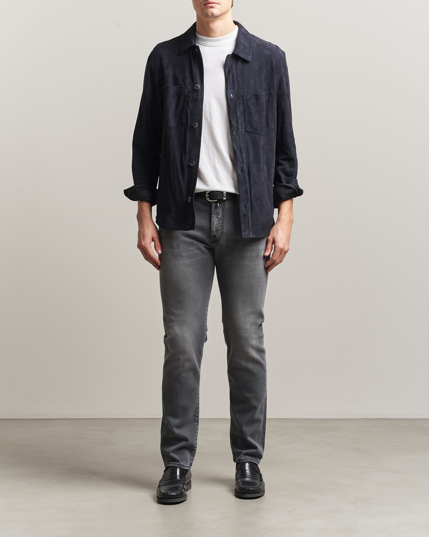 Herr | Byxor | Jacob Cohën | Nick Slim Fit Power Stretch Jeans Light Black Wash