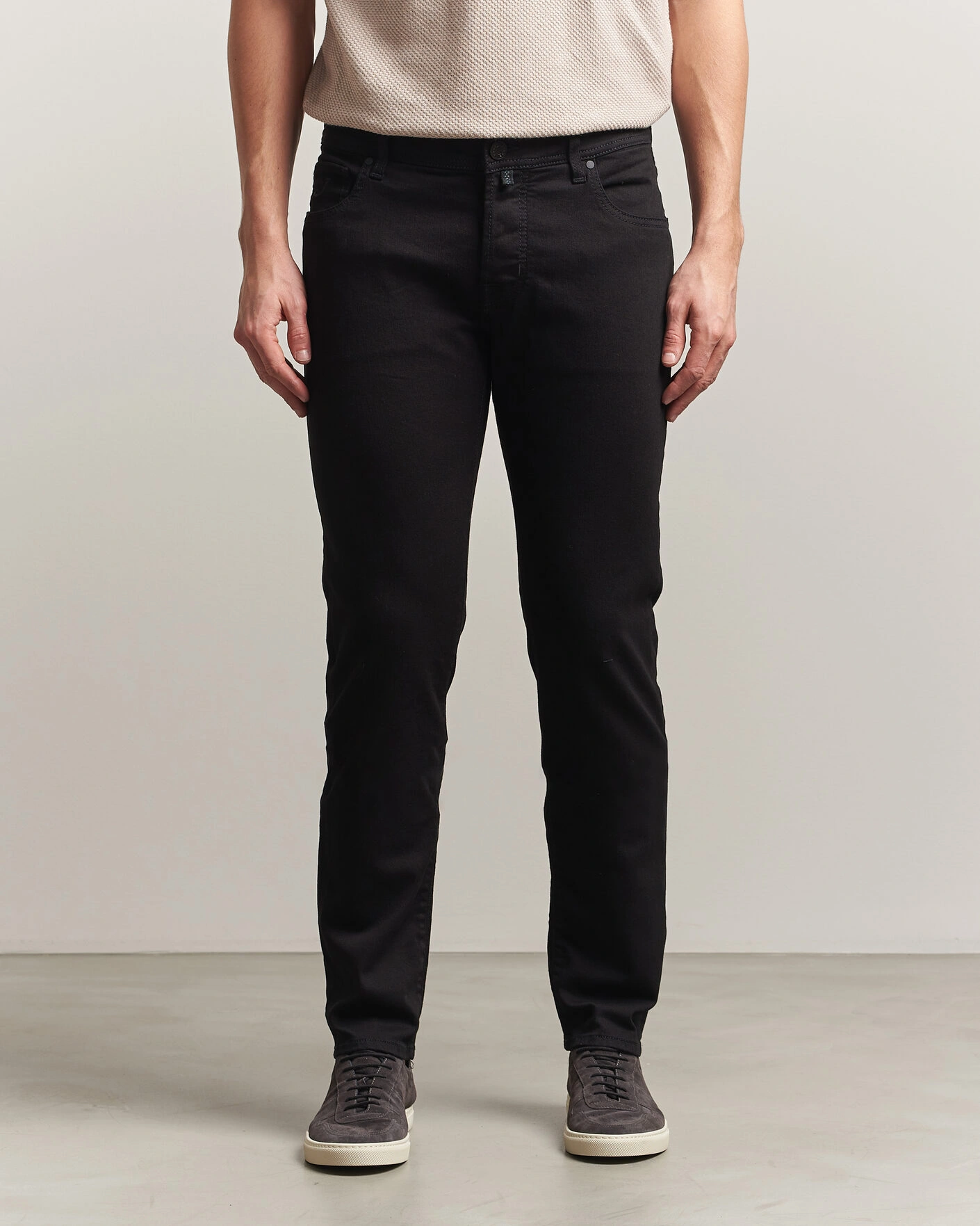 Herr | Byxor | Jacob Cohën | Nick Slim Fit Stretch Stay Black Jeans Rinse Wash