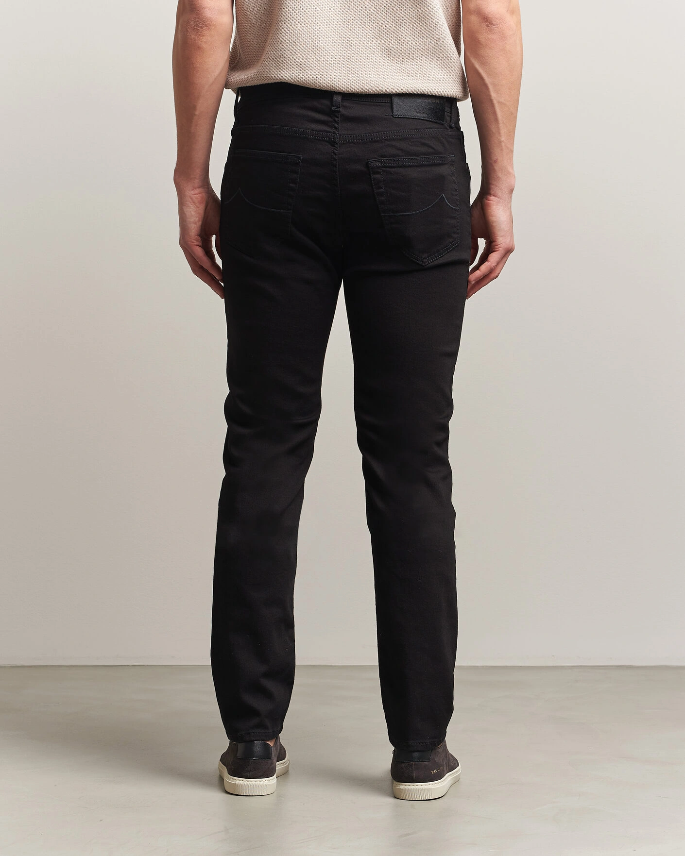 Herr | Byxor | Jacob Cohën | Nick Slim Fit Stretch Stay Black Jeans Rinse Wash