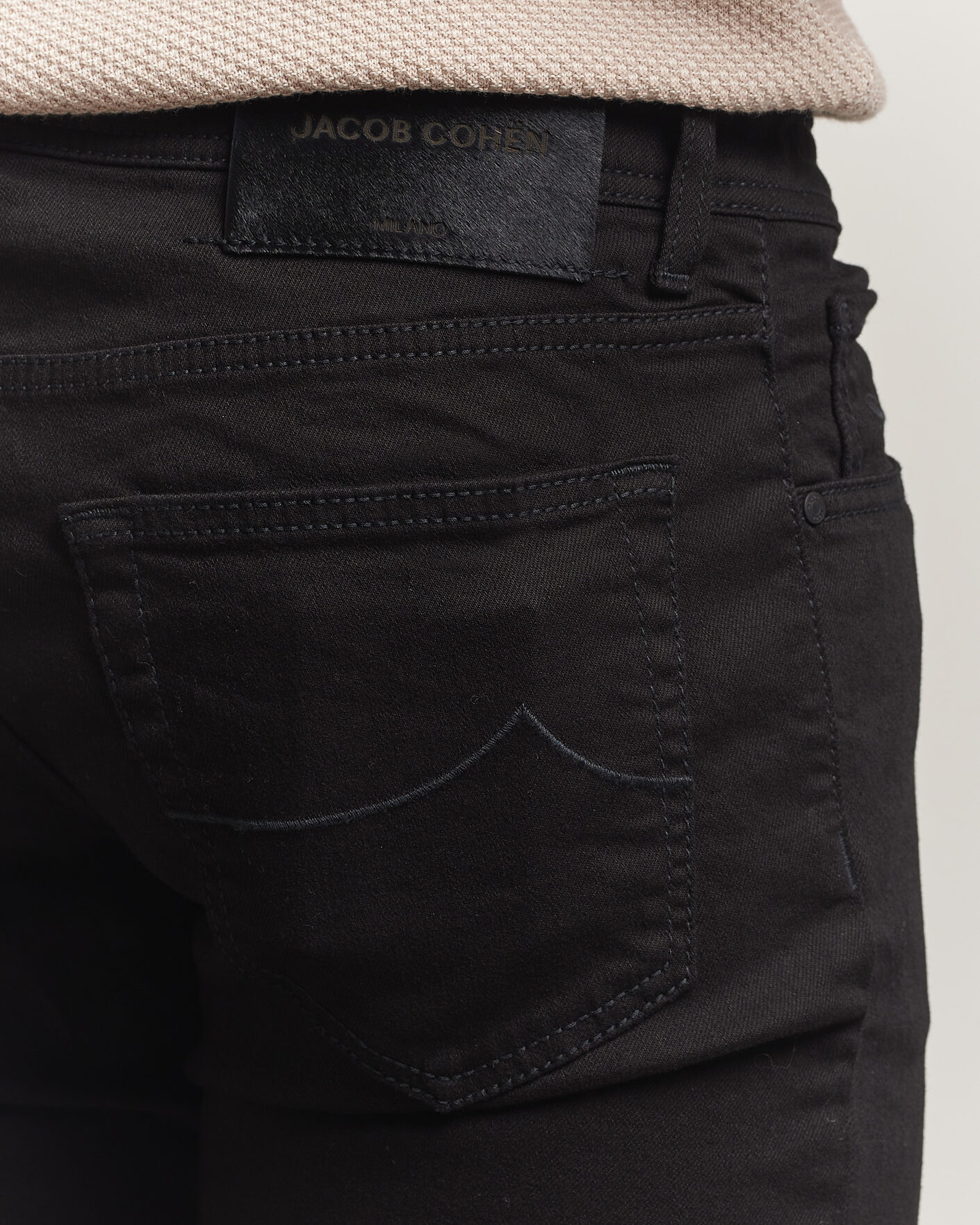 Herr | Byxor | Jacob Cohën | Nick Slim Fit Stretch Stay Black Jeans Rinse Wash
