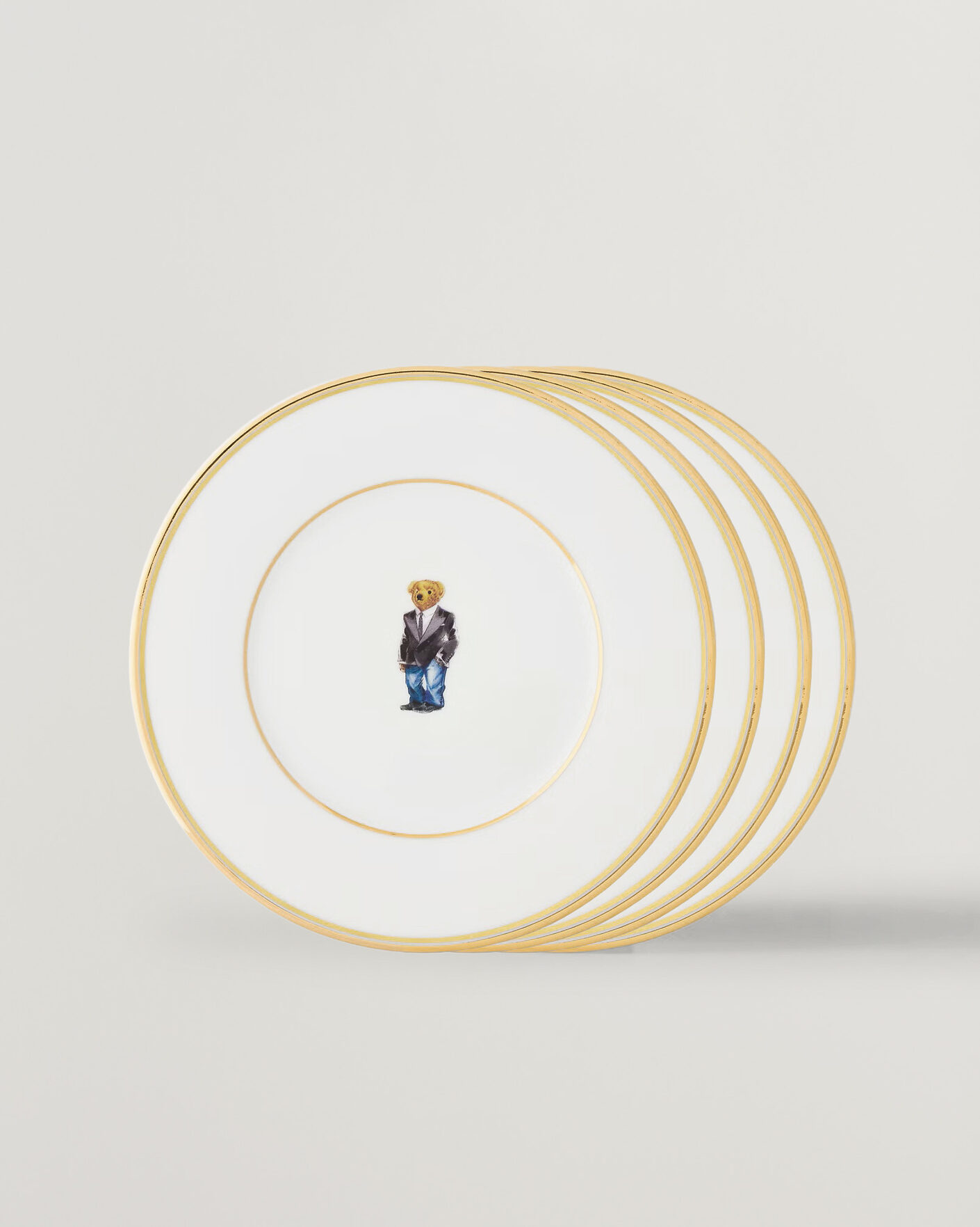 Herr | Till hemmet | Ralph Lauren Home | Wilshire Tuxedo Bear Plate Set White/Gold