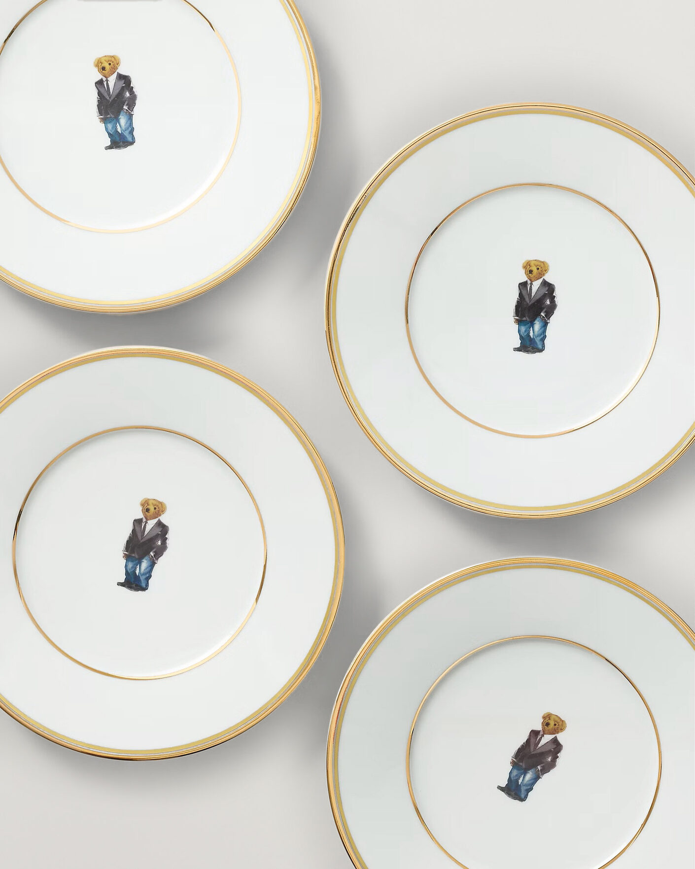 Herr | Till hemmet | Ralph Lauren Home | Wilshire Tuxedo Bear Plate Set White/Gold