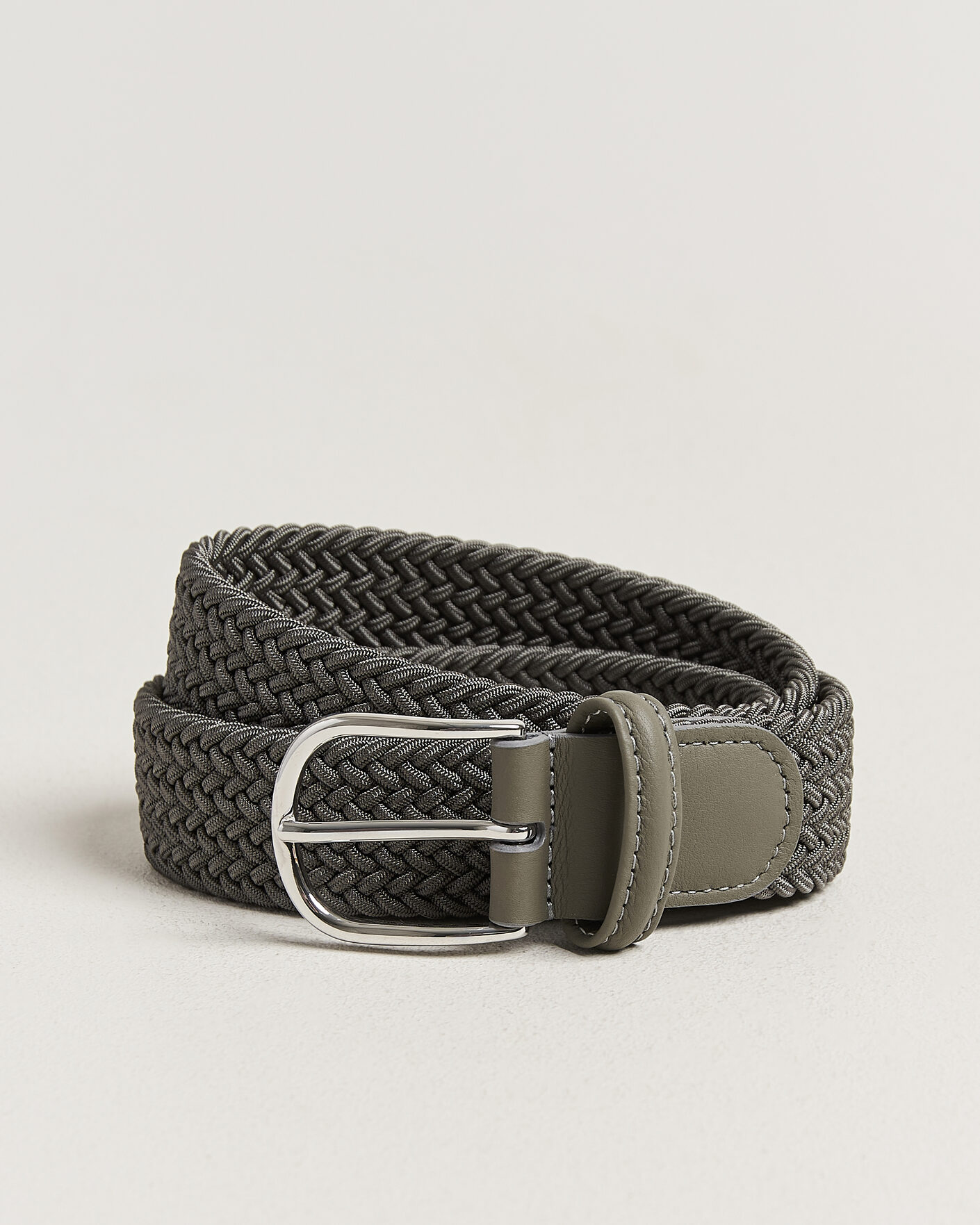 Herr | Bälten | Anderson's | Stretch Woven 3,5cm Belt Grey