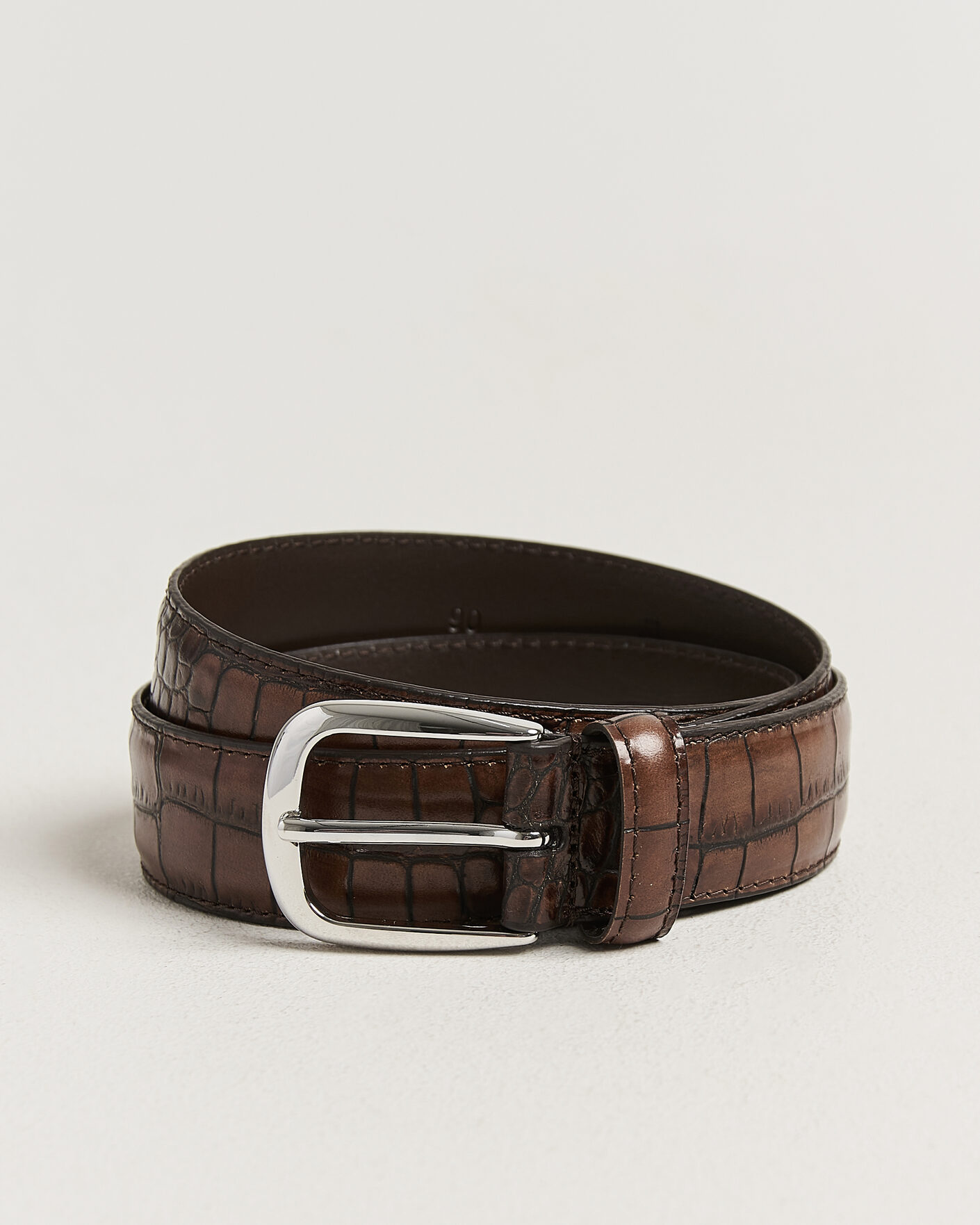 Herr | Bälten | Anderson's | Embossed Western Leather Belt Tan