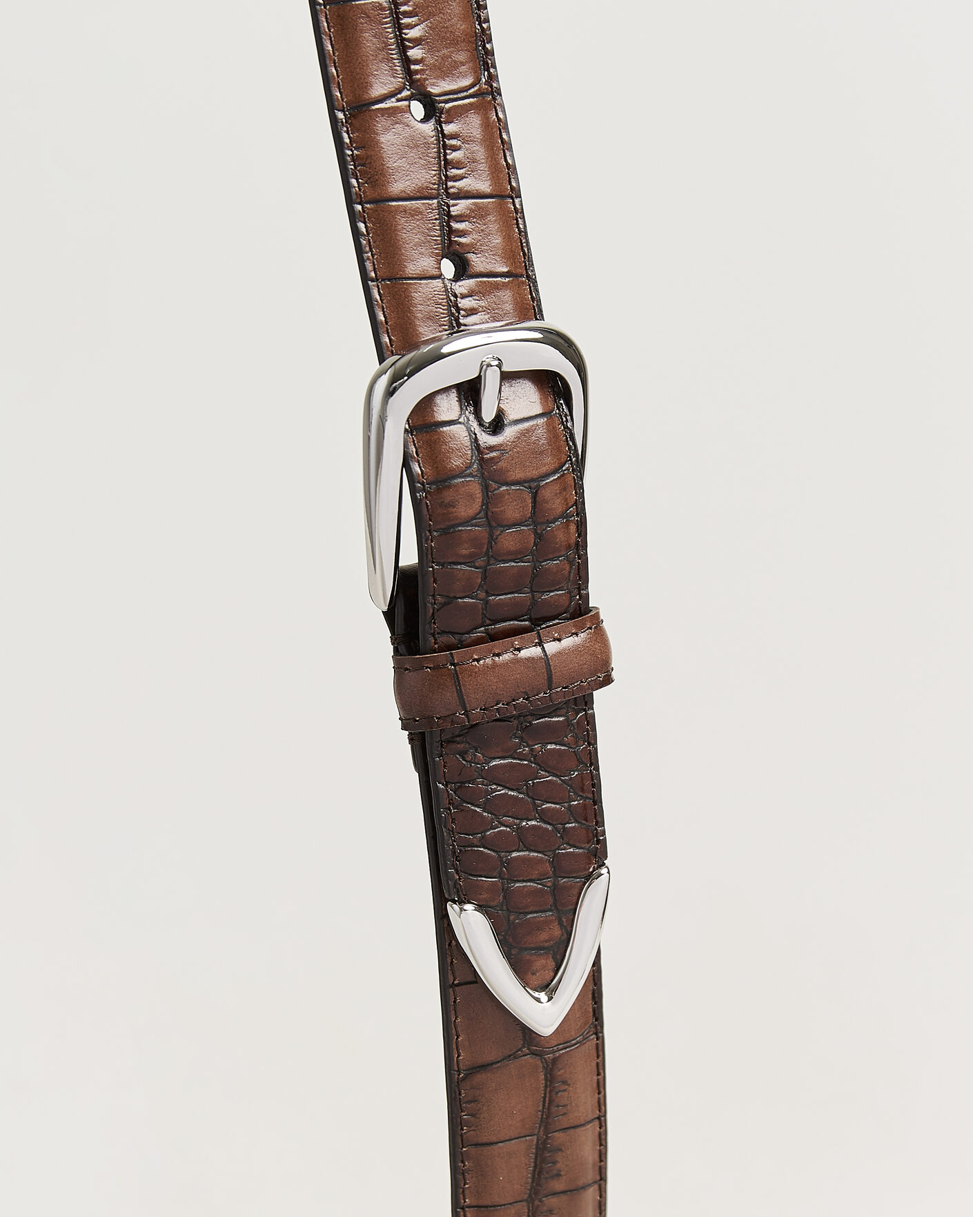 Herr | Bälten | Anderson's | Embossed Western Leather Belt Tan