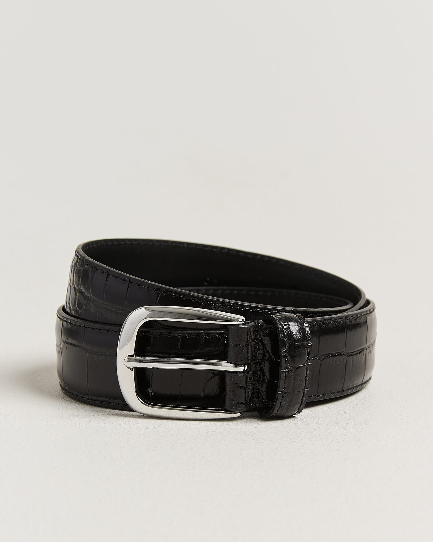 Herr | Bälten | Anderson's | Embossed Western Leather Belt Black