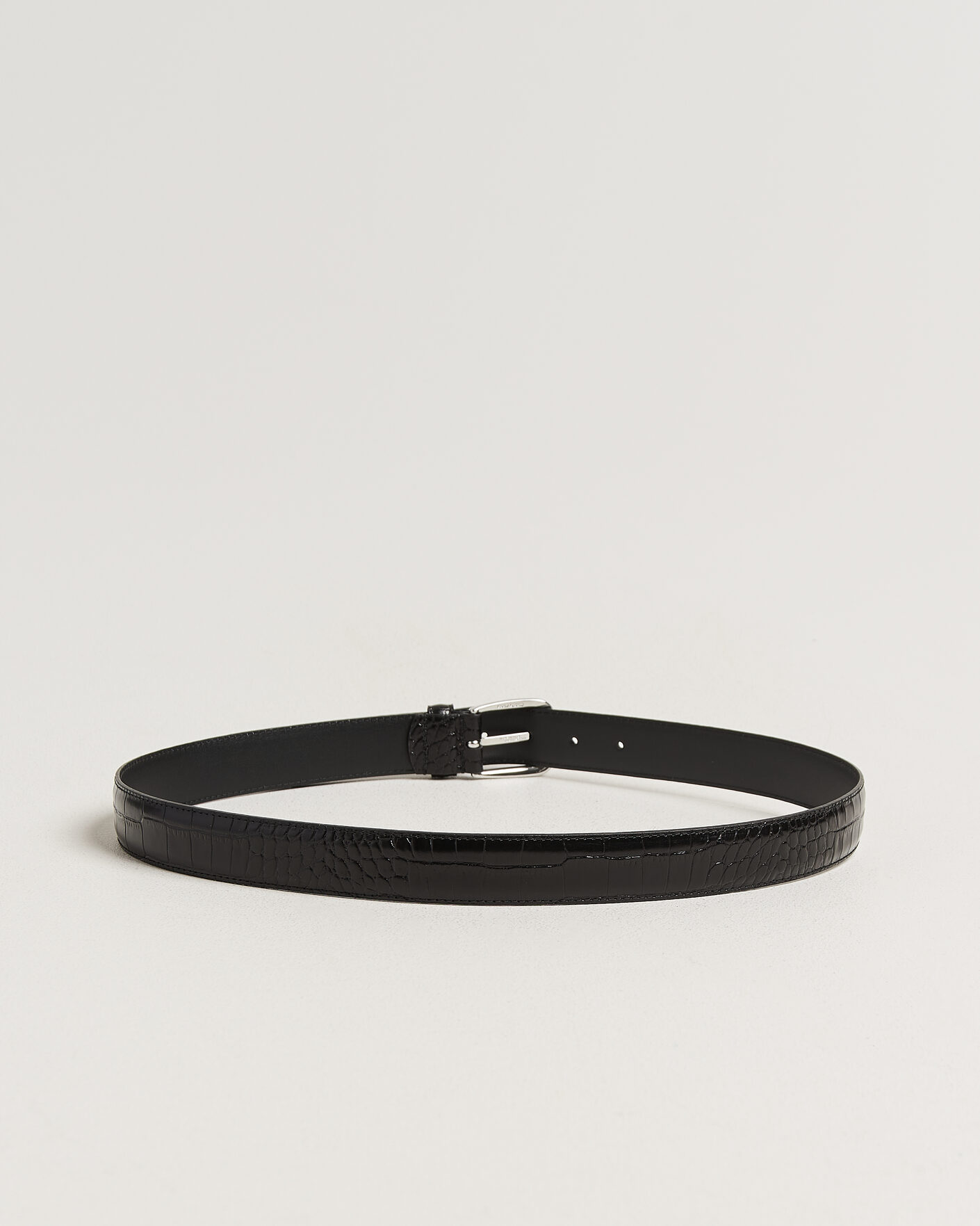 Herr | Bälten | Anderson's | Embossed Western Leather Belt Black