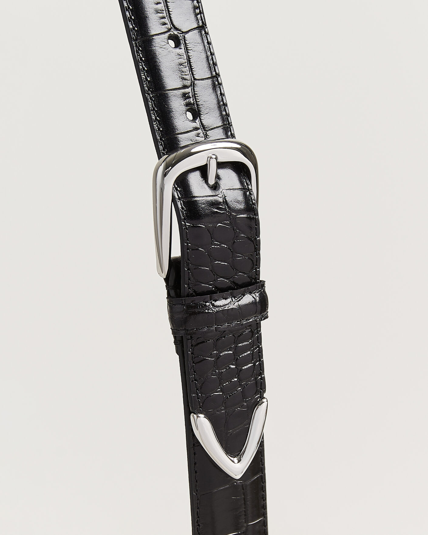 Herr | Bälten | Anderson's | Embossed Western Leather Belt Black