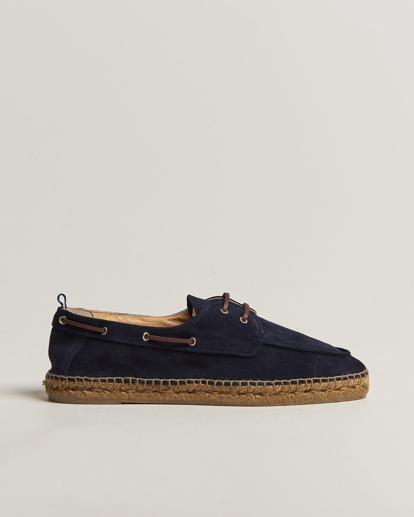 Herr | Espadriller | Castañer | Nemo Casual Suede Boat Shoe Azul Oscuro
