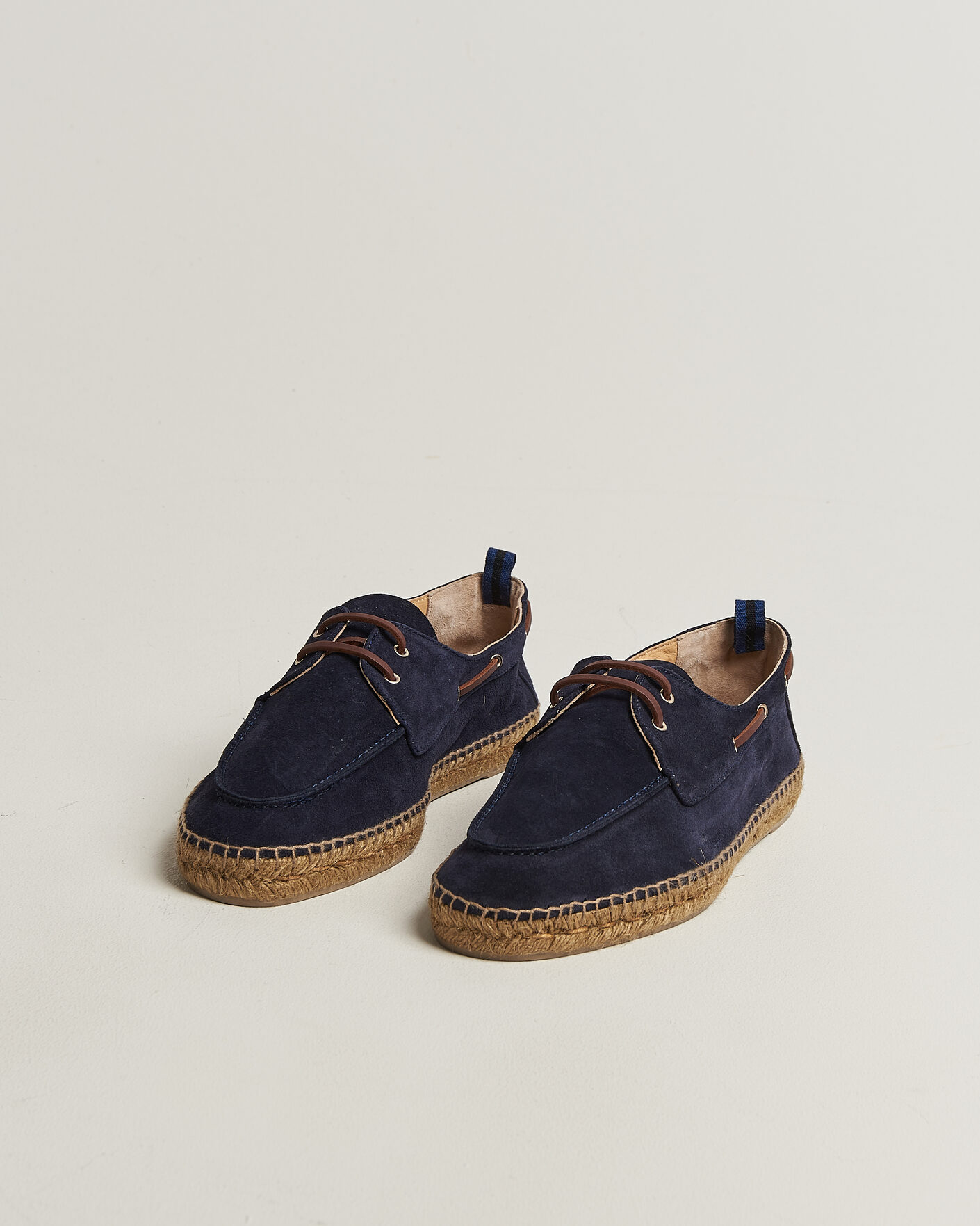Herr | Espadriller | Castañer | Nemo Casual Suede Boat Shoe Azul Oscuro