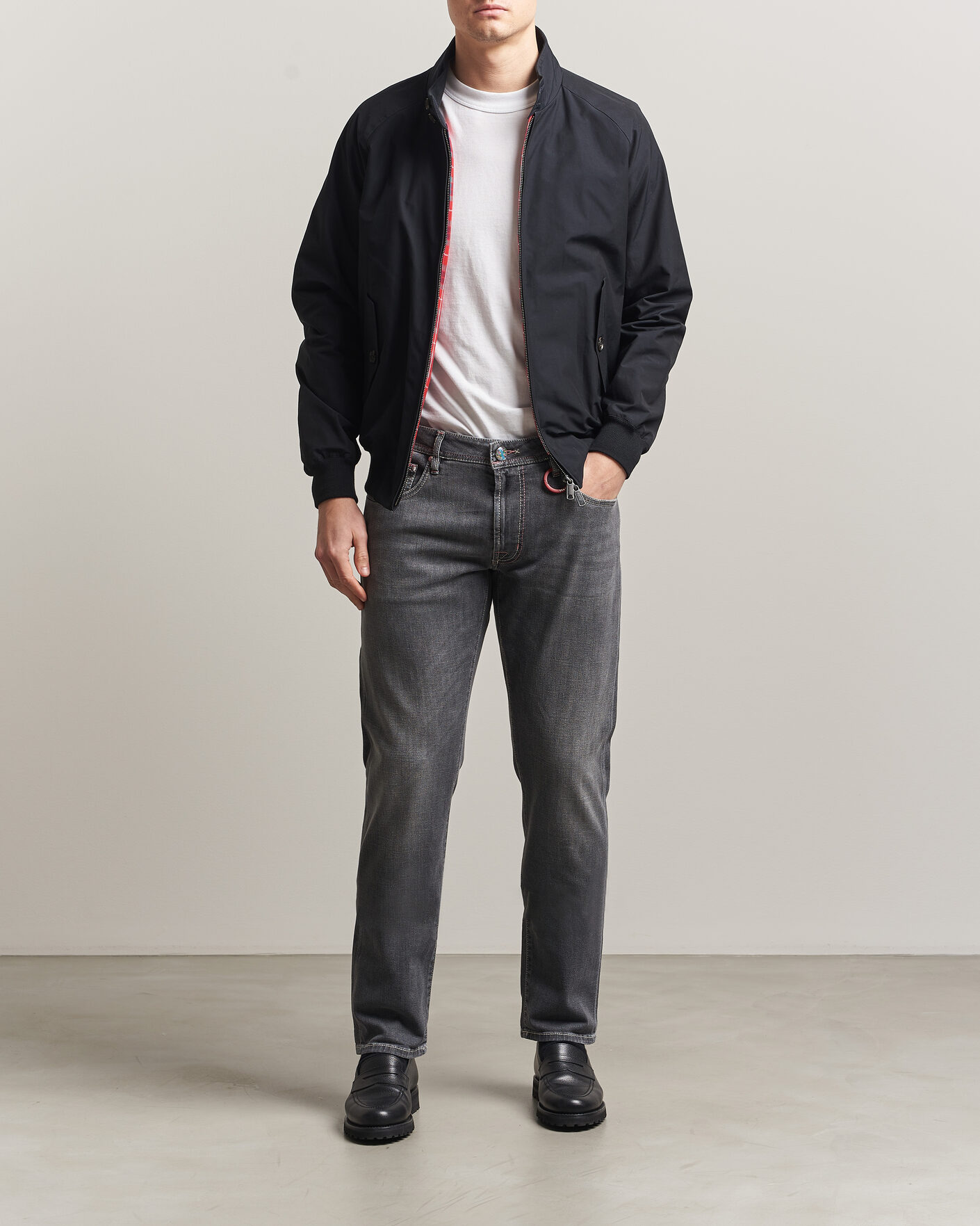 Herr | Jeans | Tramarossa | Michelangelo Contrast Seam Stretch Jeans Dark Grey