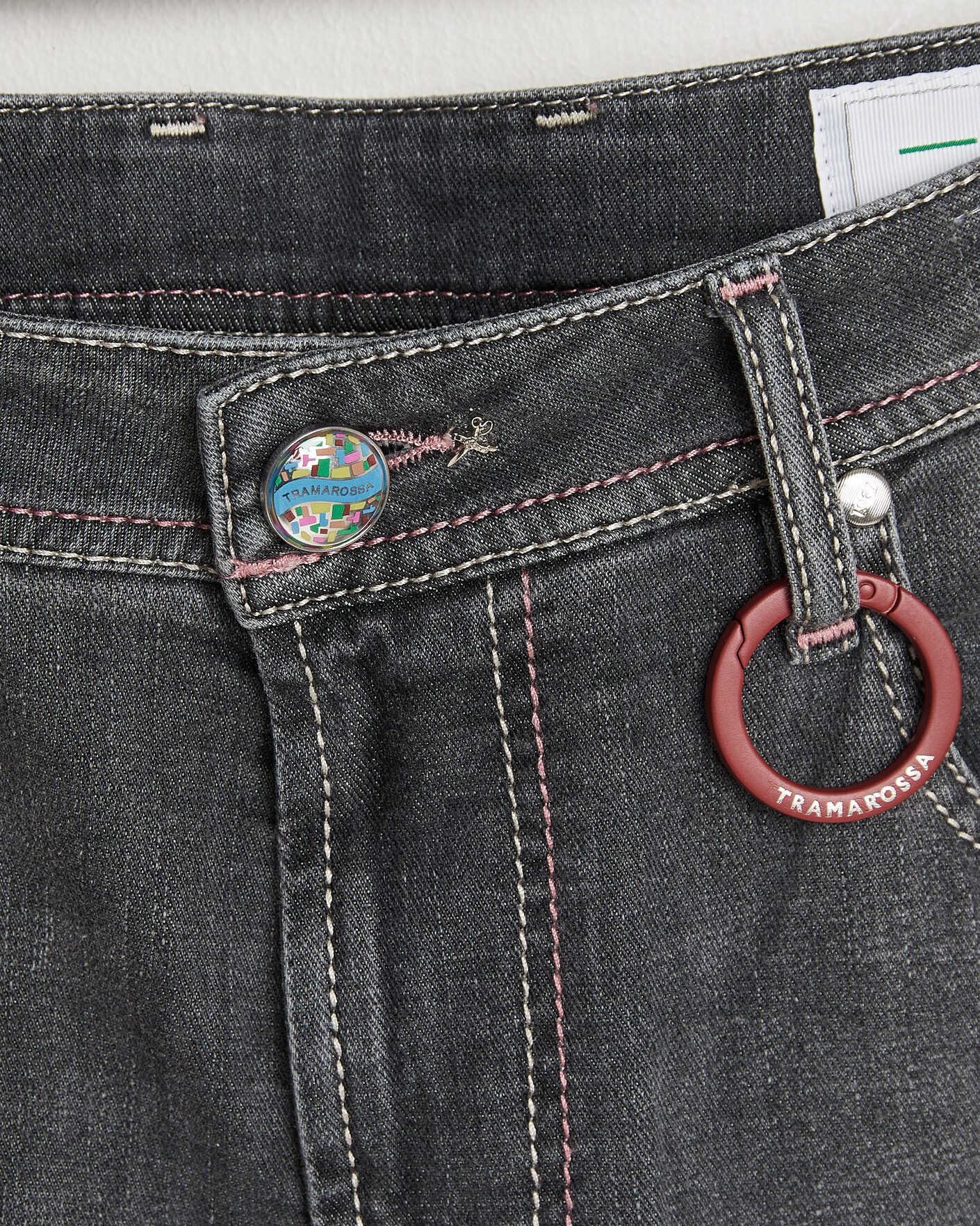 Herr | Jeans | Tramarossa | Michelangelo Contrast Seam Stretch Jeans Dark Grey