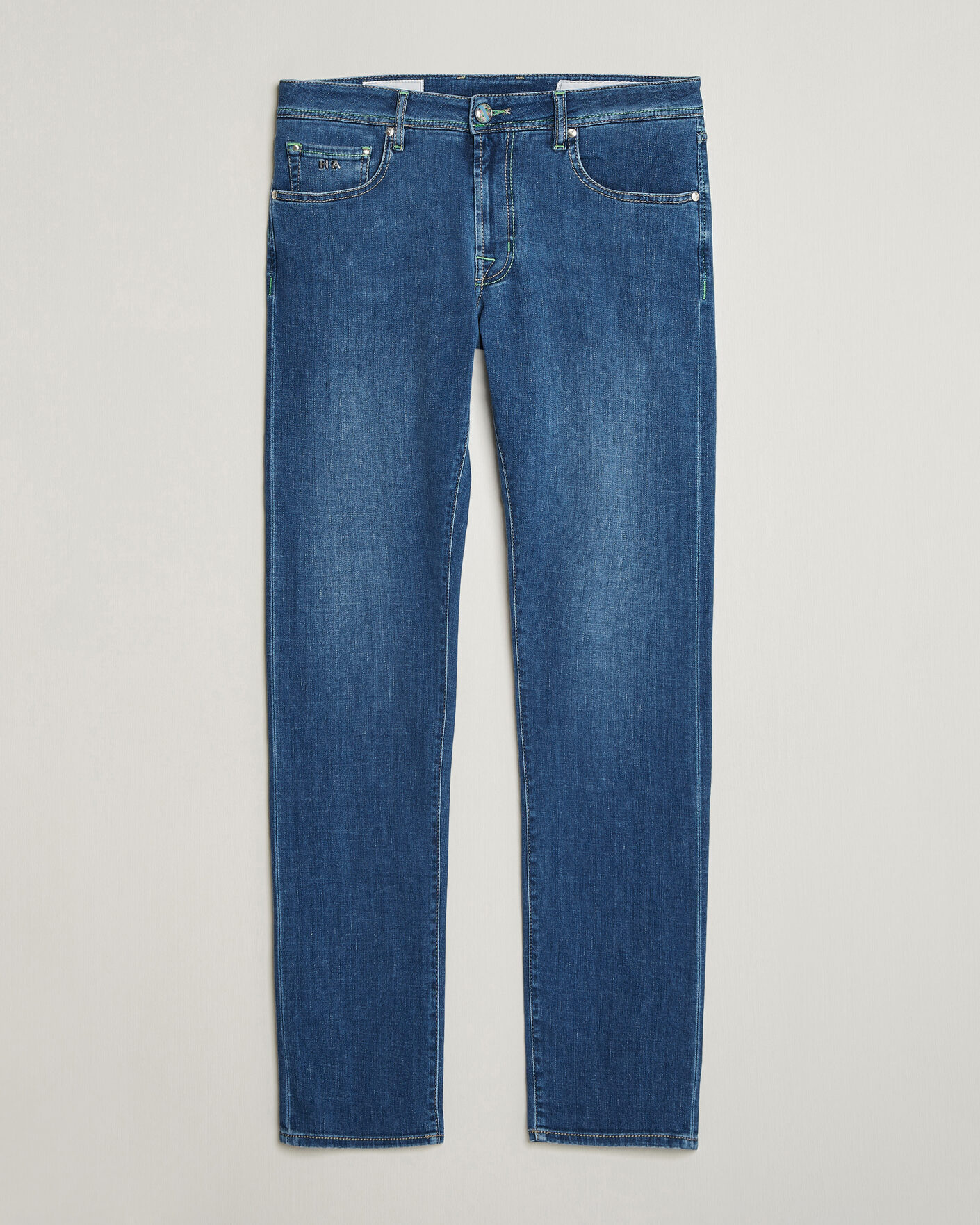 Herr | Byxor | Tramarossa | Michelangelo Contrast Seam Stretch Jeans Mid Blue