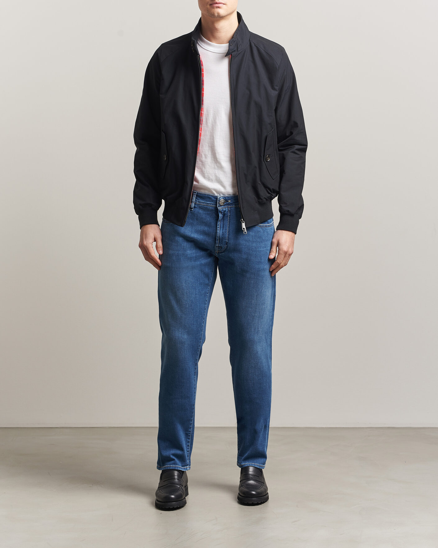 Herr | Jeans | Tramarossa | Michelangelo Contrast Seam Stretch Jeans Mid Blue