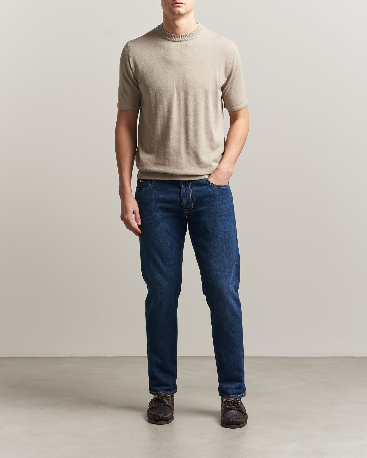 Herr | Byxor | Tramarossa | Michelangelo Western Badge Stretch Jeans Mid Blue