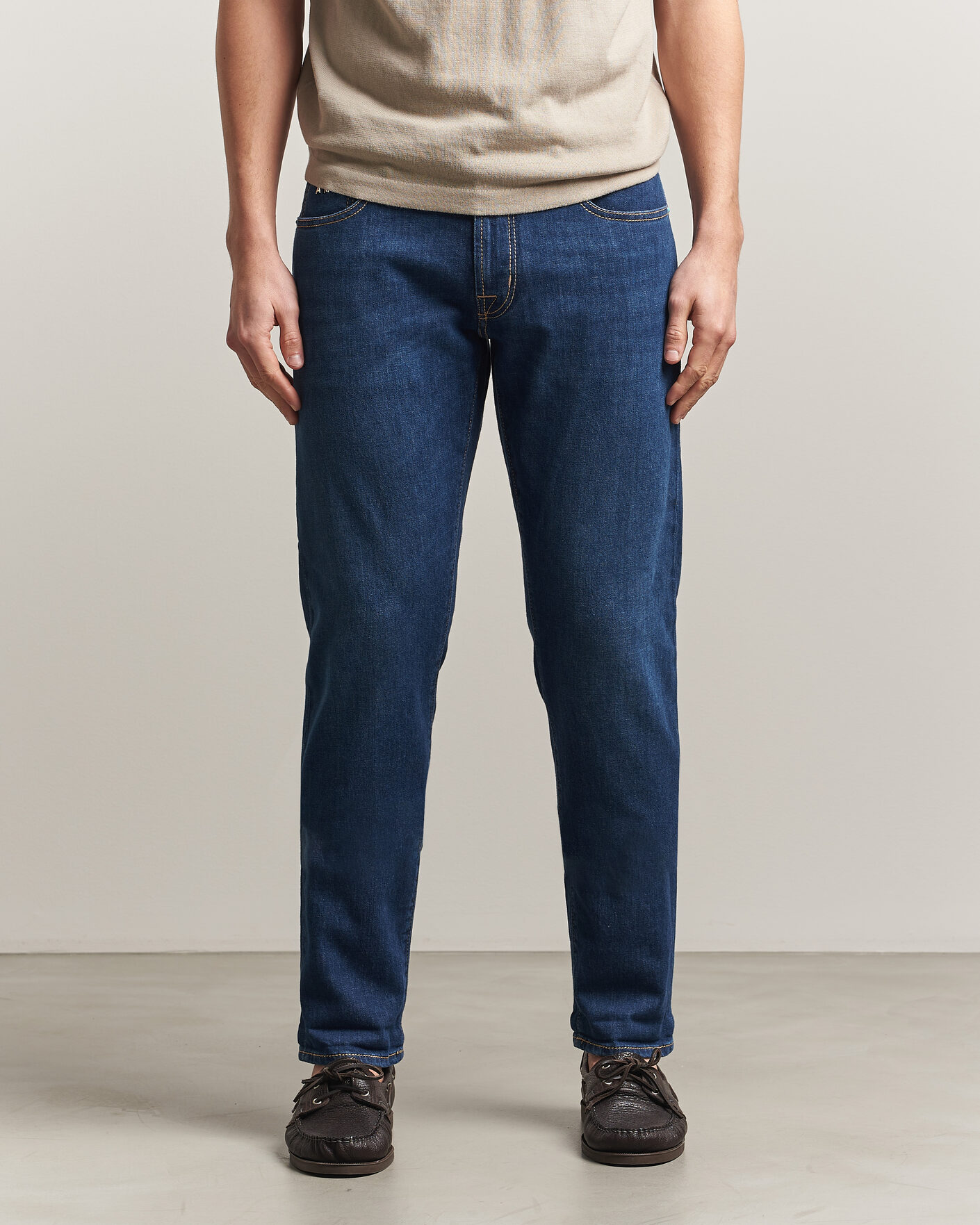 Herr | Byxor | Tramarossa | Michelangelo Western Badge Stretch Jeans Mid Blue