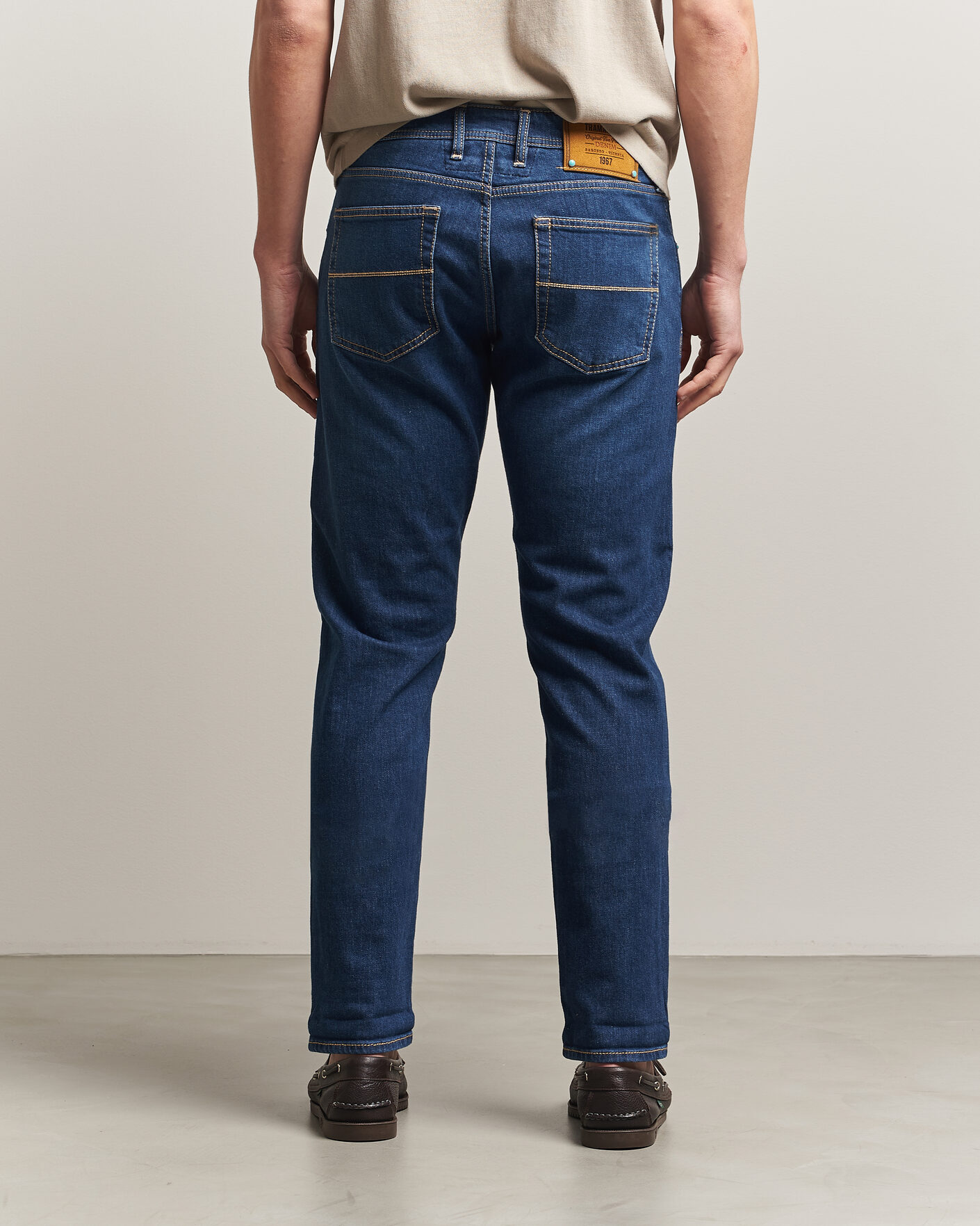 Herr | Byxor | Tramarossa | Michelangelo Western Badge Stretch Jeans Mid Blue