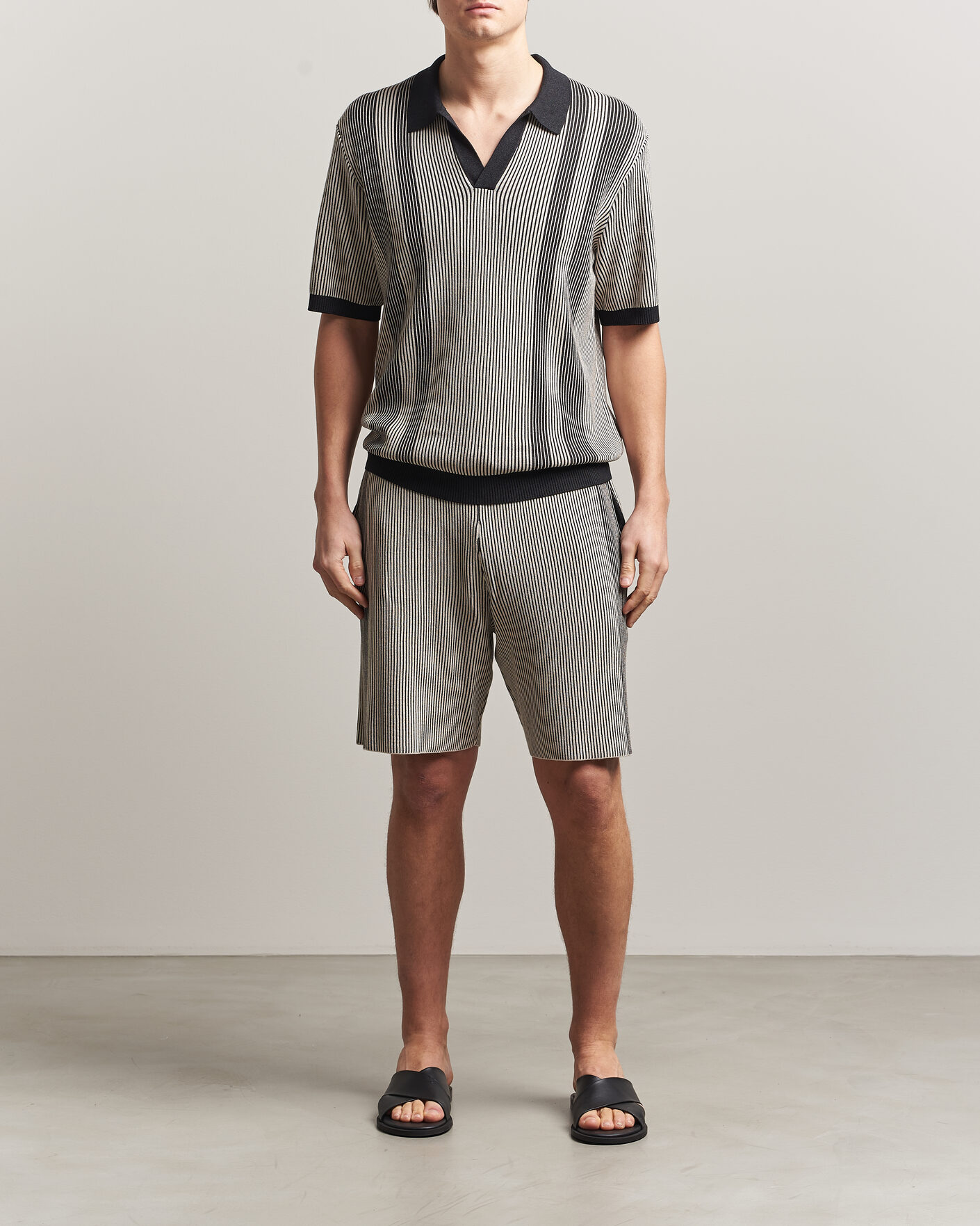 Herr | Pikéer | J.Lindeberg | Sal Knitted Polo Moonbeam