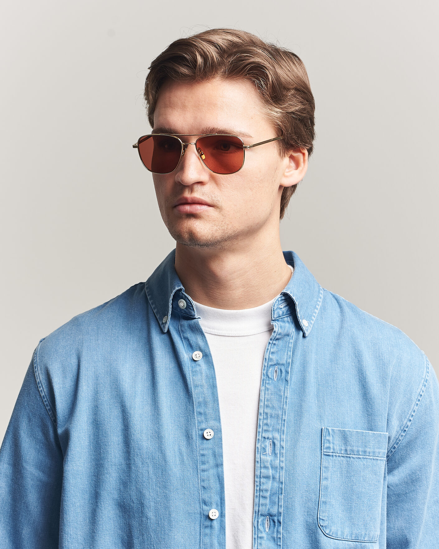 Herr | Solglasögon | Garrett Leight | El Capitan Sunglasses Gold